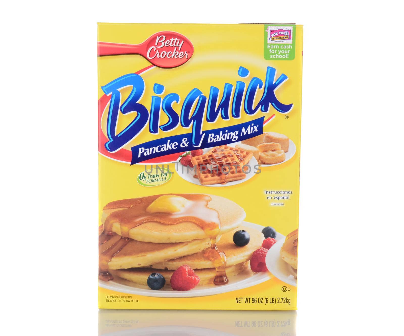 IRVINE, CA - January 05, 2014: Betty Crocker Bisquick. One 96 oz. box of Bisquick Pancake and Baking Mix. Betty Crocker is a brand name and trademark of General Mills.