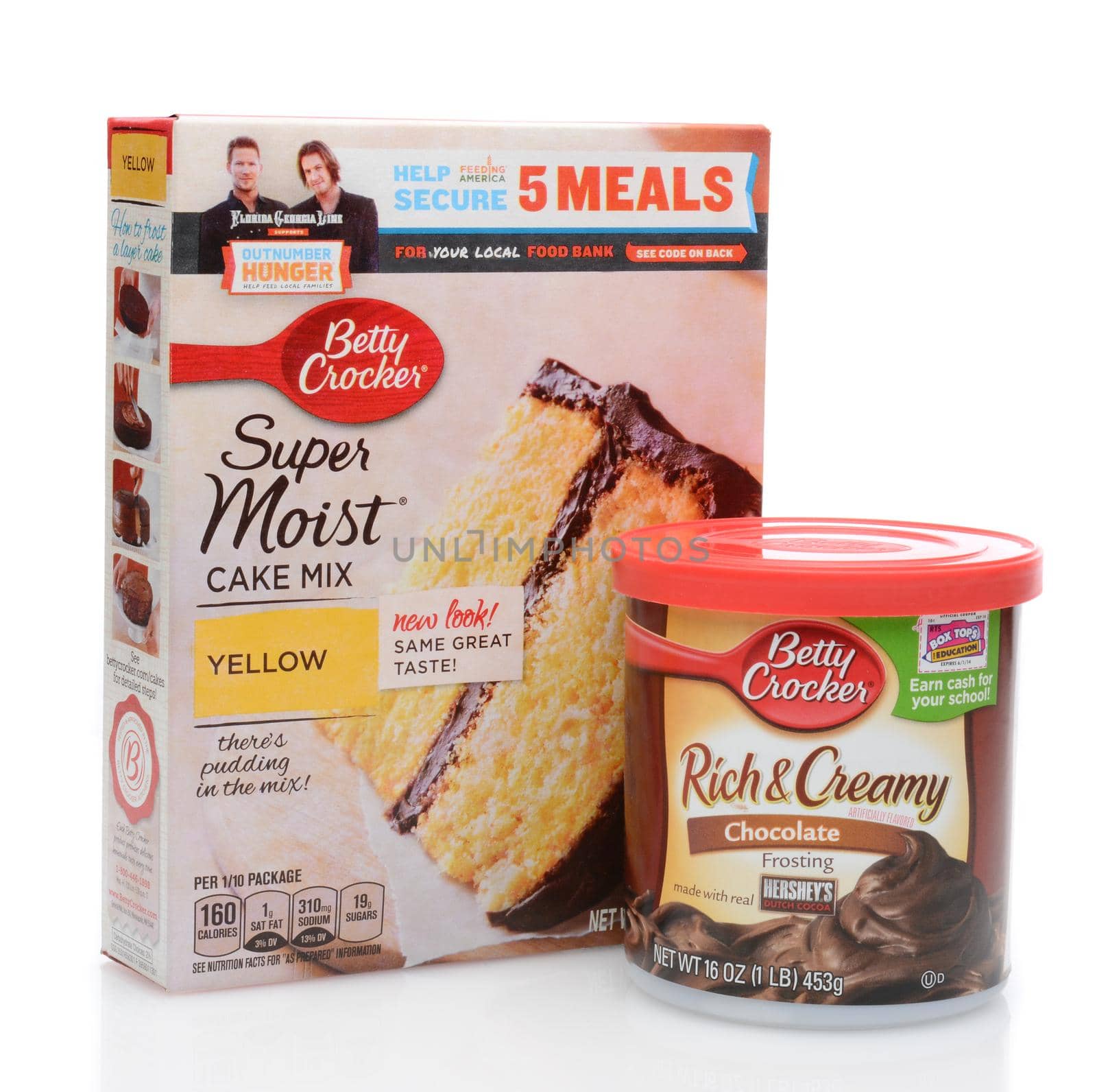 IRVINE, CA - JUNE 23, 2014: Betty Crocker Cake Mix and Frosting. Betty Crocker is a brand owned by General Mills producing a wide variety of food products.