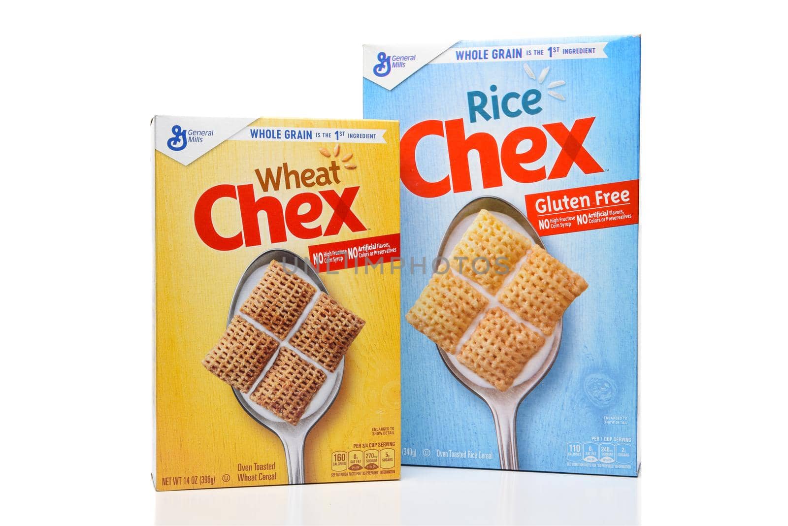 IRVINE, CALIFORNIA - AUGUST 30, 2019: A box of General Mills Wheat Chex and Rice Chex. 