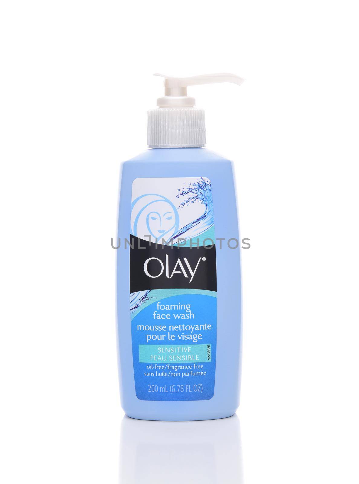 IRVINE, CALIFORNIA - JANUARY 22, 2017: Olay Foaming Face Wash. Olay produces a line of hypoallergenic cleansers and creams for all skincare needs.