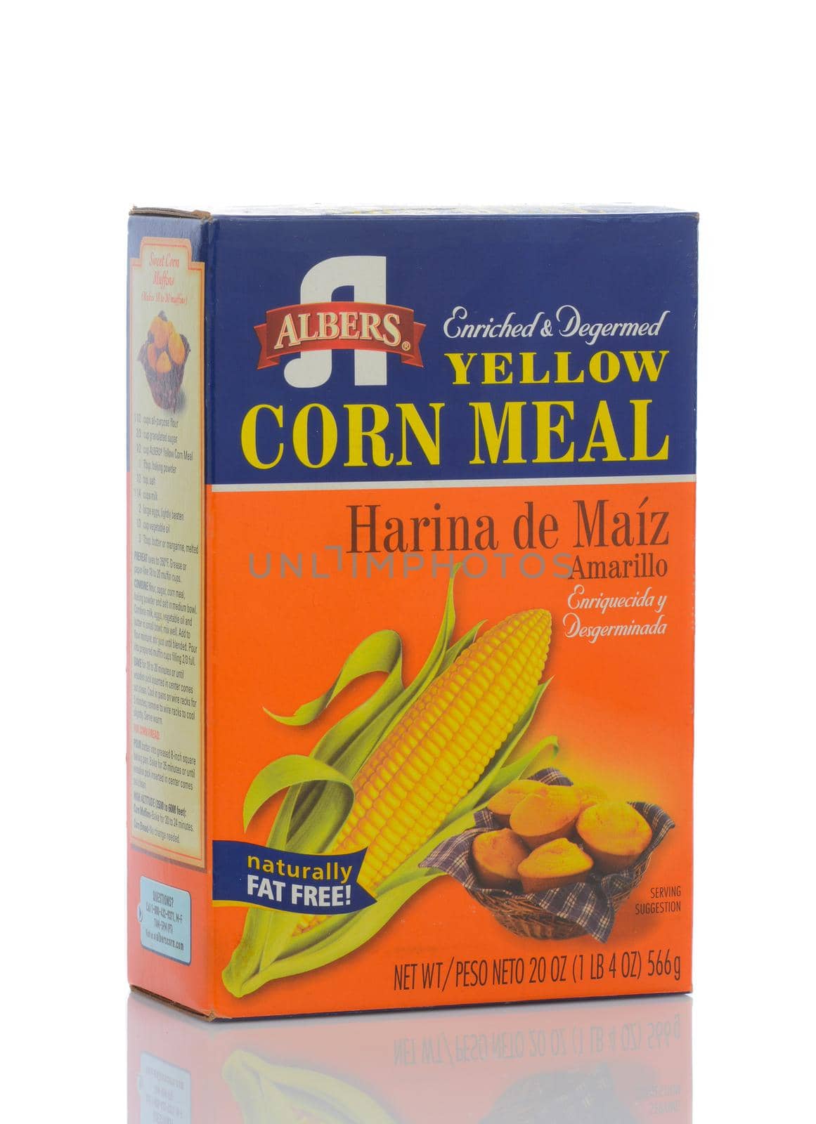 IRVINE, CALIFORNIA - MAY 22, 2019:  A 20 oz box of Albers Yellow Corn Meal. Introduced in 1895 by Bernhard Albers, a German immigrant, in Portland, Oregon.