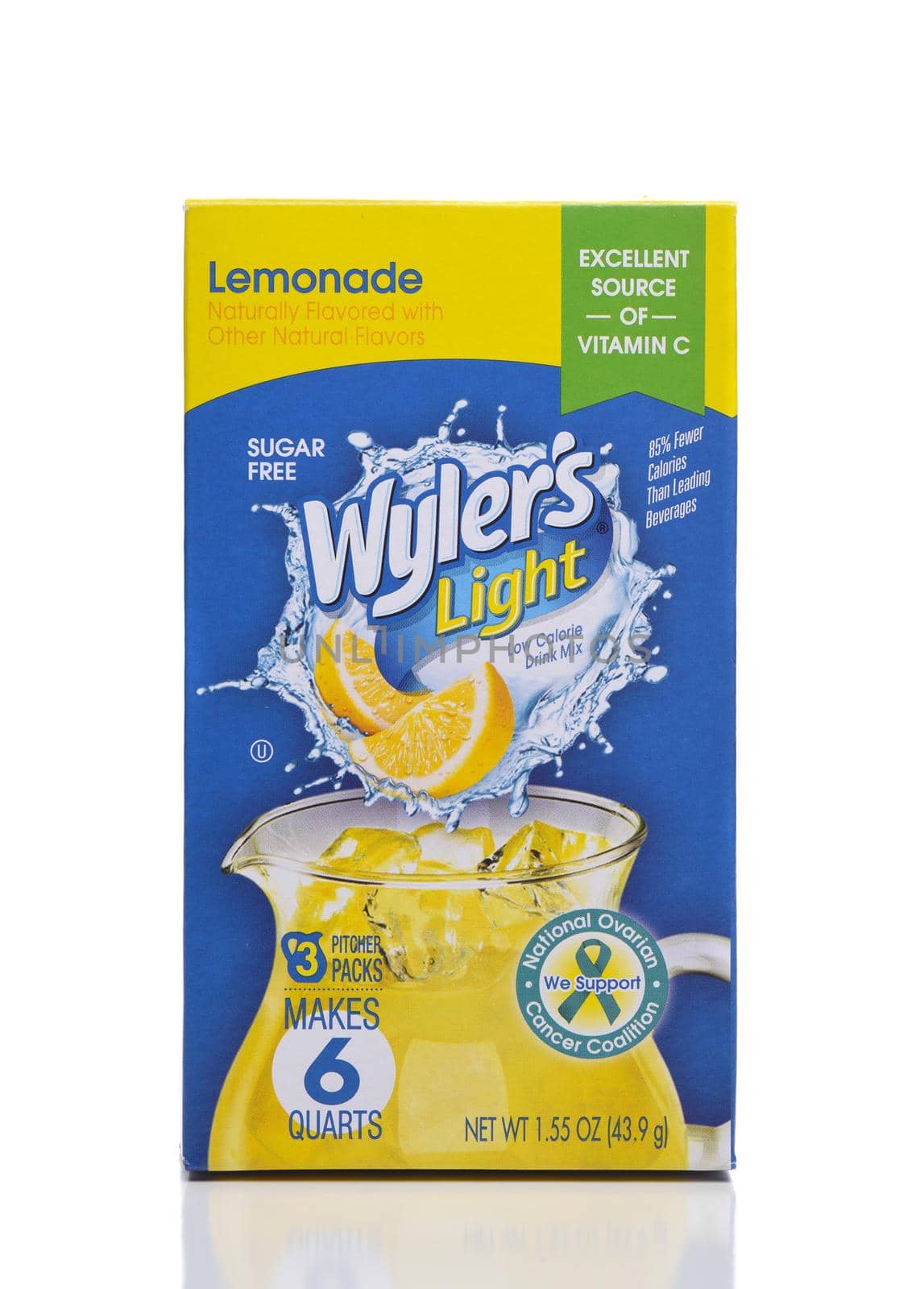 IRVINE, CALIFORNIA - 16 MAY 2020: A package of Wylers Light Lemonade Mix.