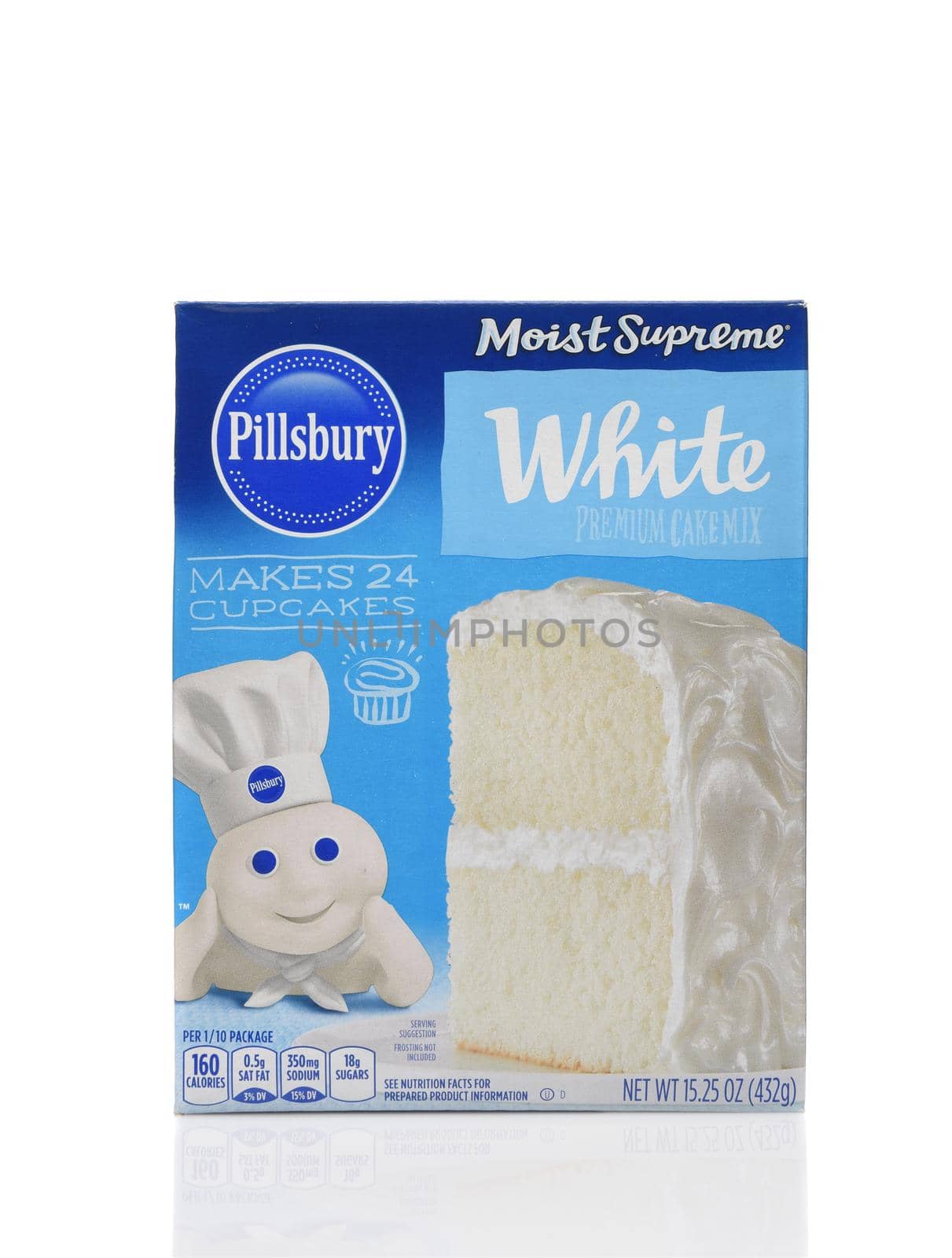 IRVINE, CALIFORNIA - AUGUST 20, 2019: A box of Pillsbury Moist Supreme Classic White Cake Mix. 