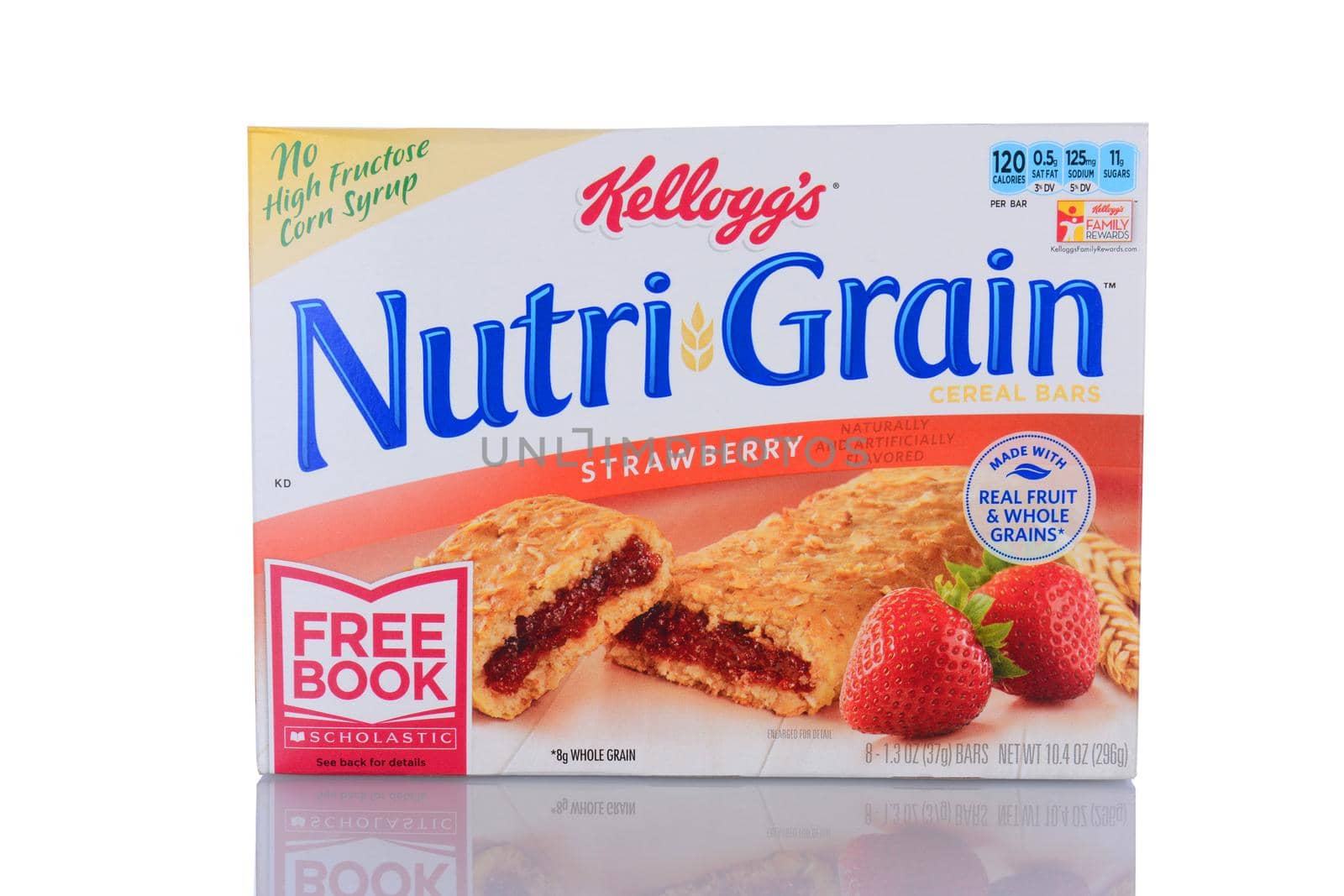 IRVINE, CA - January 29, 2014: A box of Nutri-Grain Strawberry Cereal Bars. Made by Kellogg's the bars became popular in the 1990's as a on-the-go food.