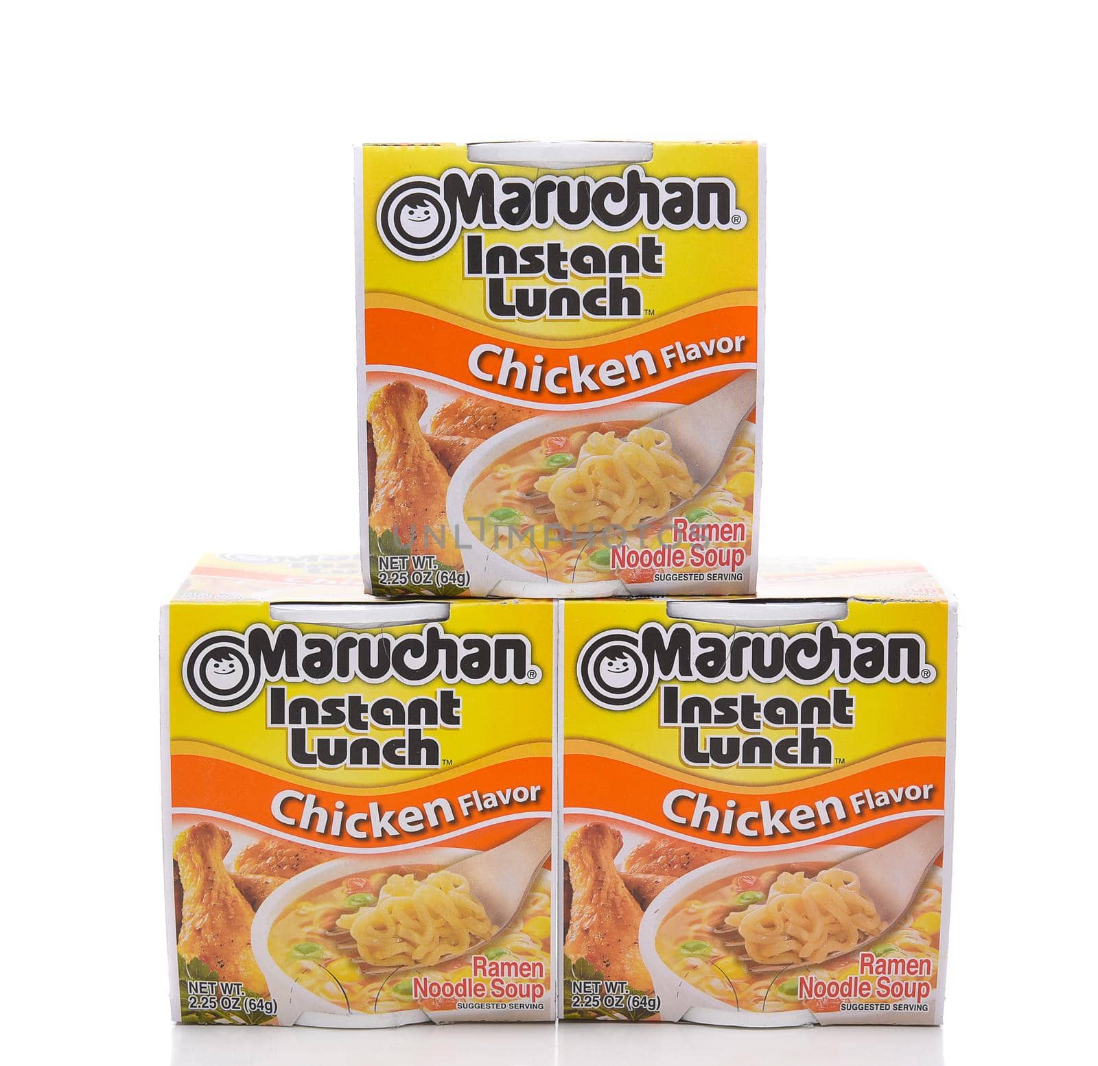 IRVINE, CALIFORNIA - MARCH 10,  2018: Maruchan Instant Lunch Chicken Flavor, Maruchan began making the popular instant lunch in 1961.