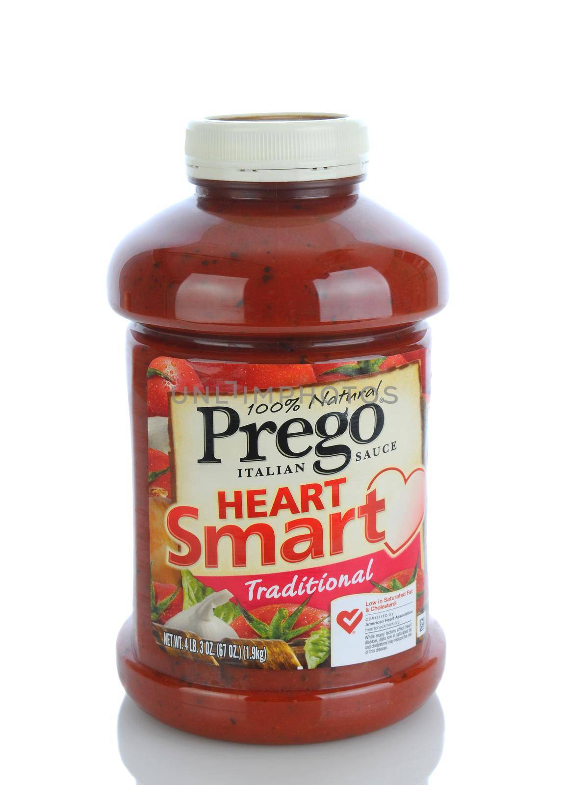 IRVINE, CA - January 11, 2013: A 67oz. bottle of  Prego Traditional Italian Sauce. A trade mark brand name pasta sauce of Campbell Soup Company, was introduced in 1981.