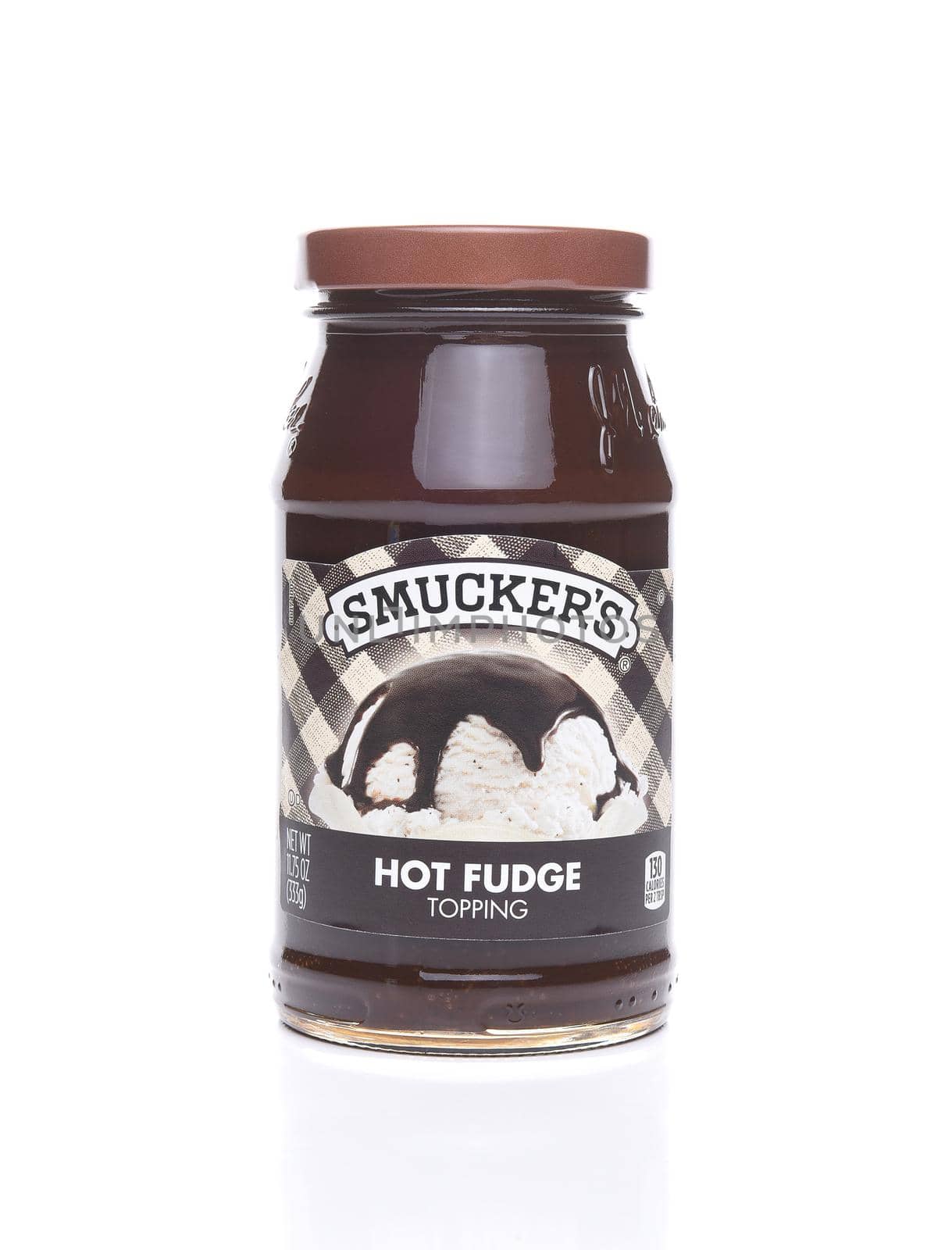 IRVINE, CALIFORNIA - AUGUST 21, 2017:  Smuckers Hot Fudge Topping. Smuckers offers a broad range of fruit spreads, ice cream toppings, syrups, peanut butters, and more.