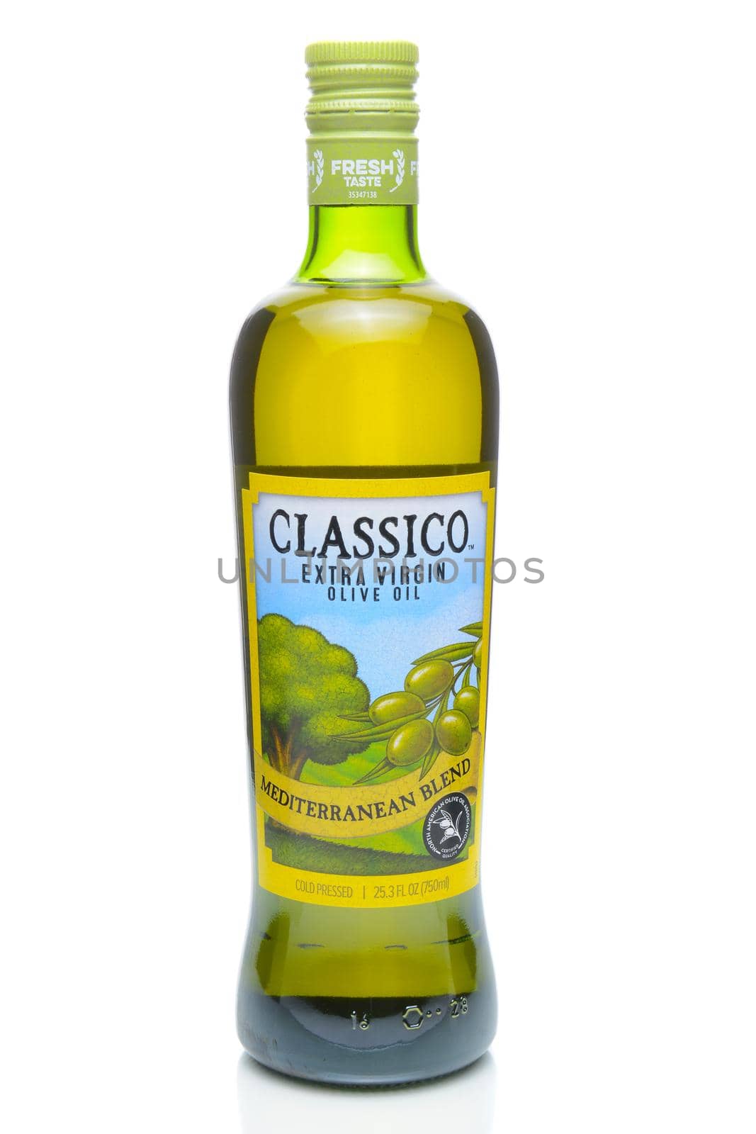 IRVINE, CA - JANUARY 4, 2018: Classico Mediterranean Blend Extra Virgin Olive Oil. The oil is a blend of green and ripe olives.