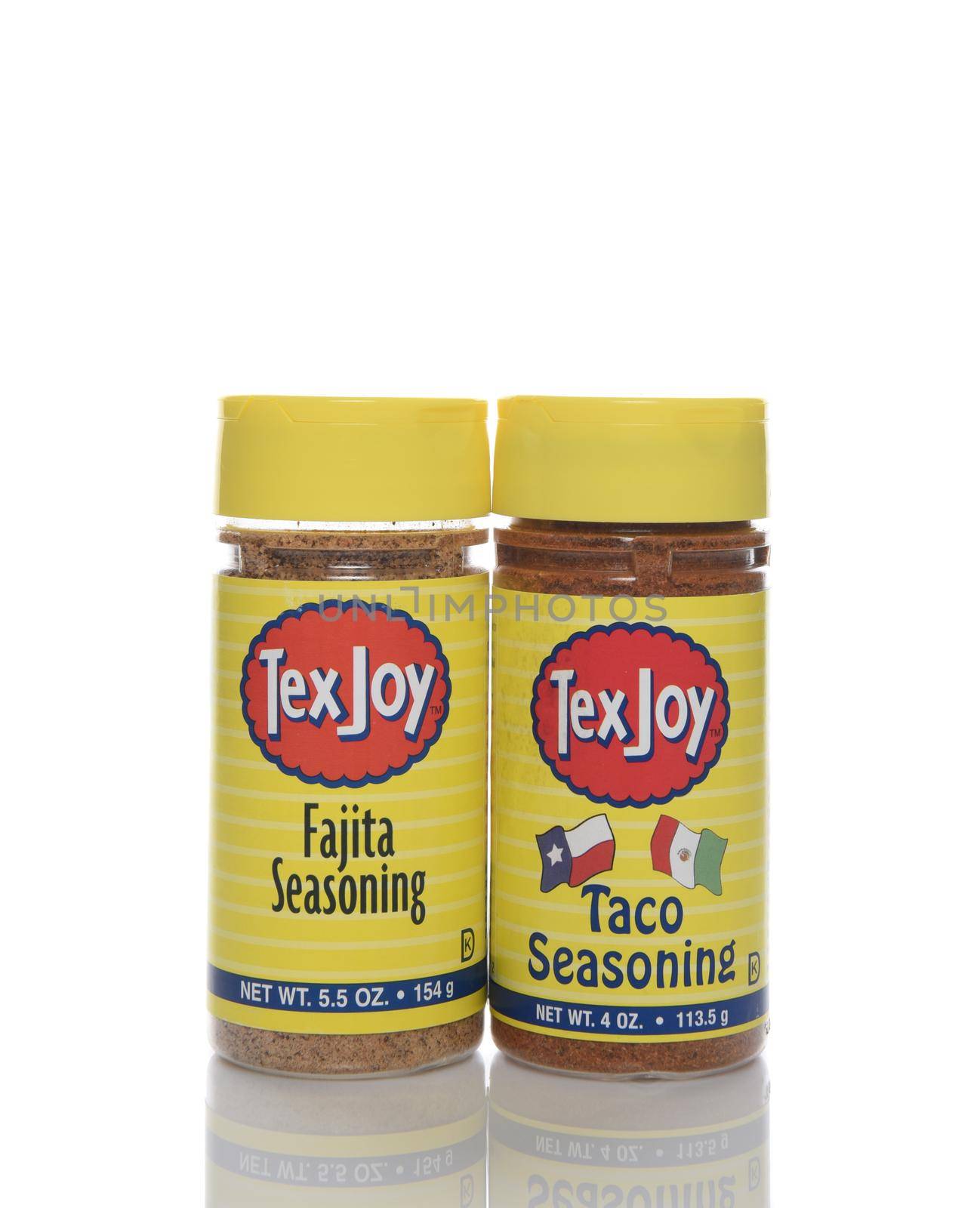 IRVINE, CALIF - AUGUST 30, 2018: Tex Joy Seasonings, A bottle of Fajita and Taco seasoning from the Texas Coffee Company of Beaumont, TX.