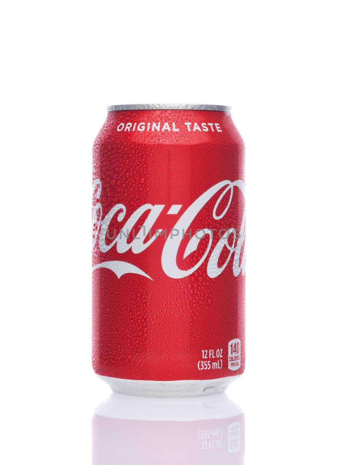 IRVINE, CALIFORNIA - 26 JUNE 2021: A 12 ounce can of Coca-Cola. Coke is the one of the worlds favorite carbonated beverages.