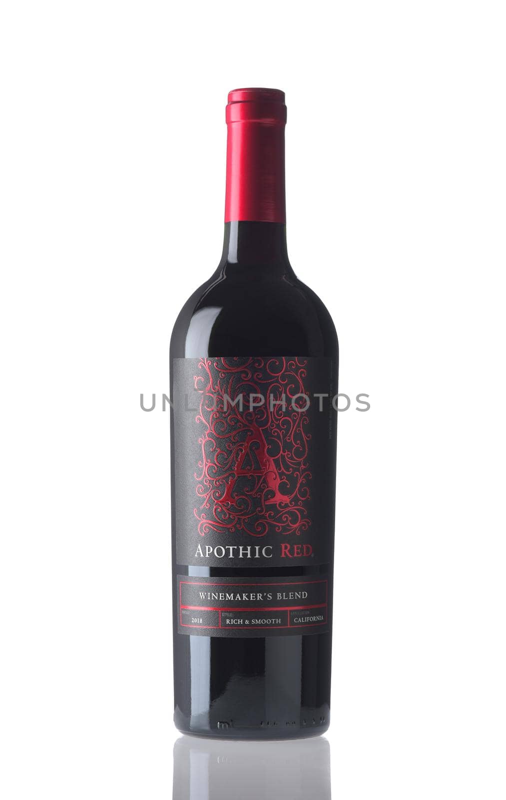 IRVINE, CALIFORNIA - 2 JUN 2021: A bottle of Apothic Red Winemakers Blend. by sCukrov