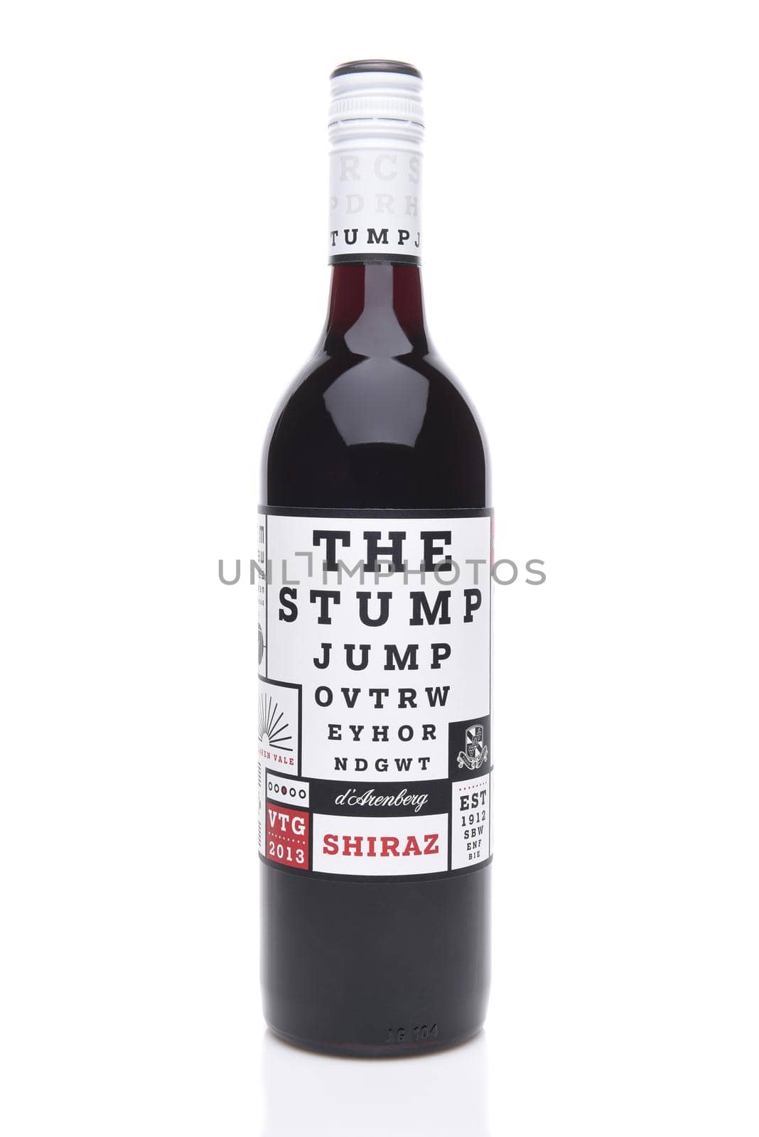 IRVINE, CALIFORNIA - DECEMBER 14, 2017: The Stump Jump Shiraz. From the D'Arenberg Winery in Mclaren Vale, Australia.