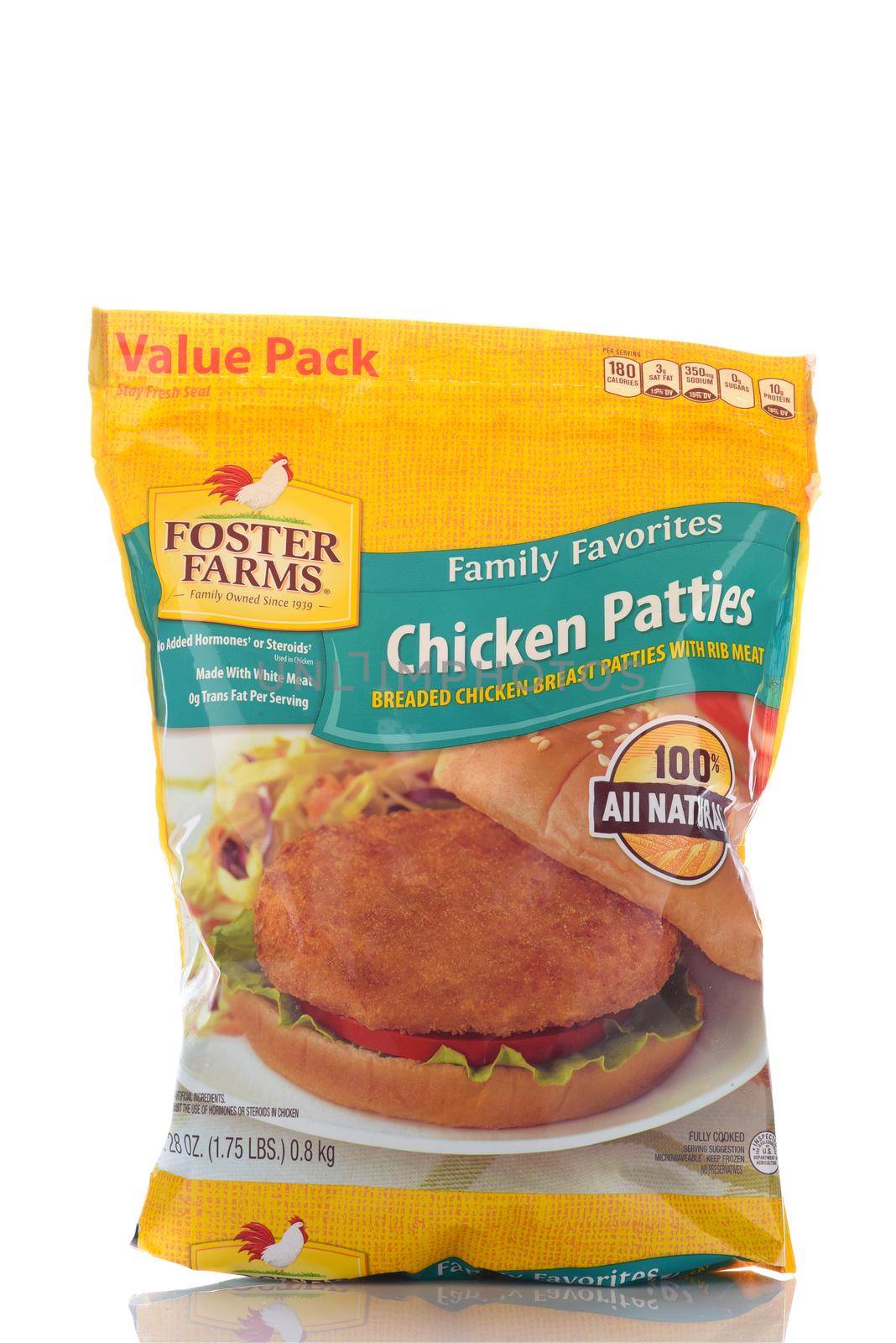 IRVINE, CALIFORNIA - 4 OCT 2019: A package of Foster Farms frozen Breaded Chicken Patties.  by sCukrov