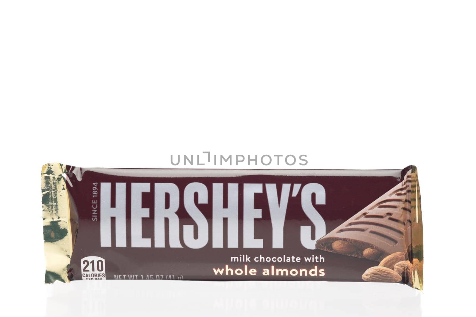 IRVINE, CALIFORNIA - 6 OCT 2020: A Hershey Milk Chocolate Candy Bar. 