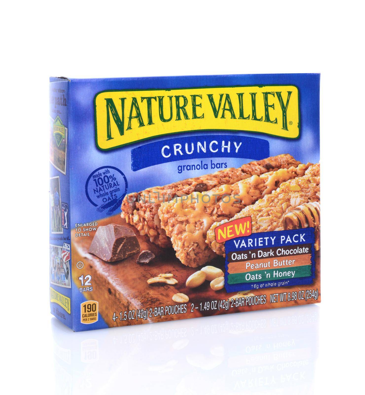 IRVINE, CA - May 14, 2014: A 12 count box of Nature Valley Granola Bars. A product of General Mills headquartered in the Minneapolis suburb of Golden Valley, Minnesota.