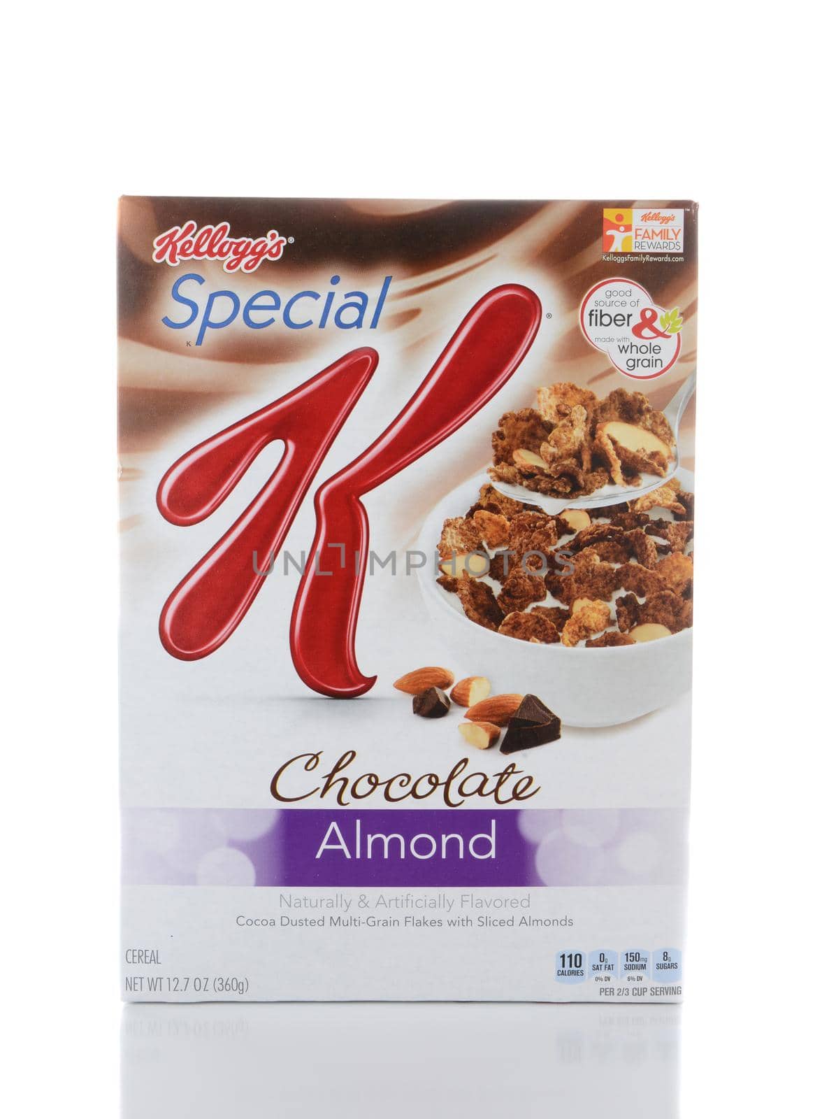 IRVINE, CA - JUNE 2, 2015: A box of Special K Chocolate Almond Cereal. Special K cereals, from Kellogg's of Battle Creek, Michigan, are  a low-fat cereal that can be eaten to help one lose weight. 