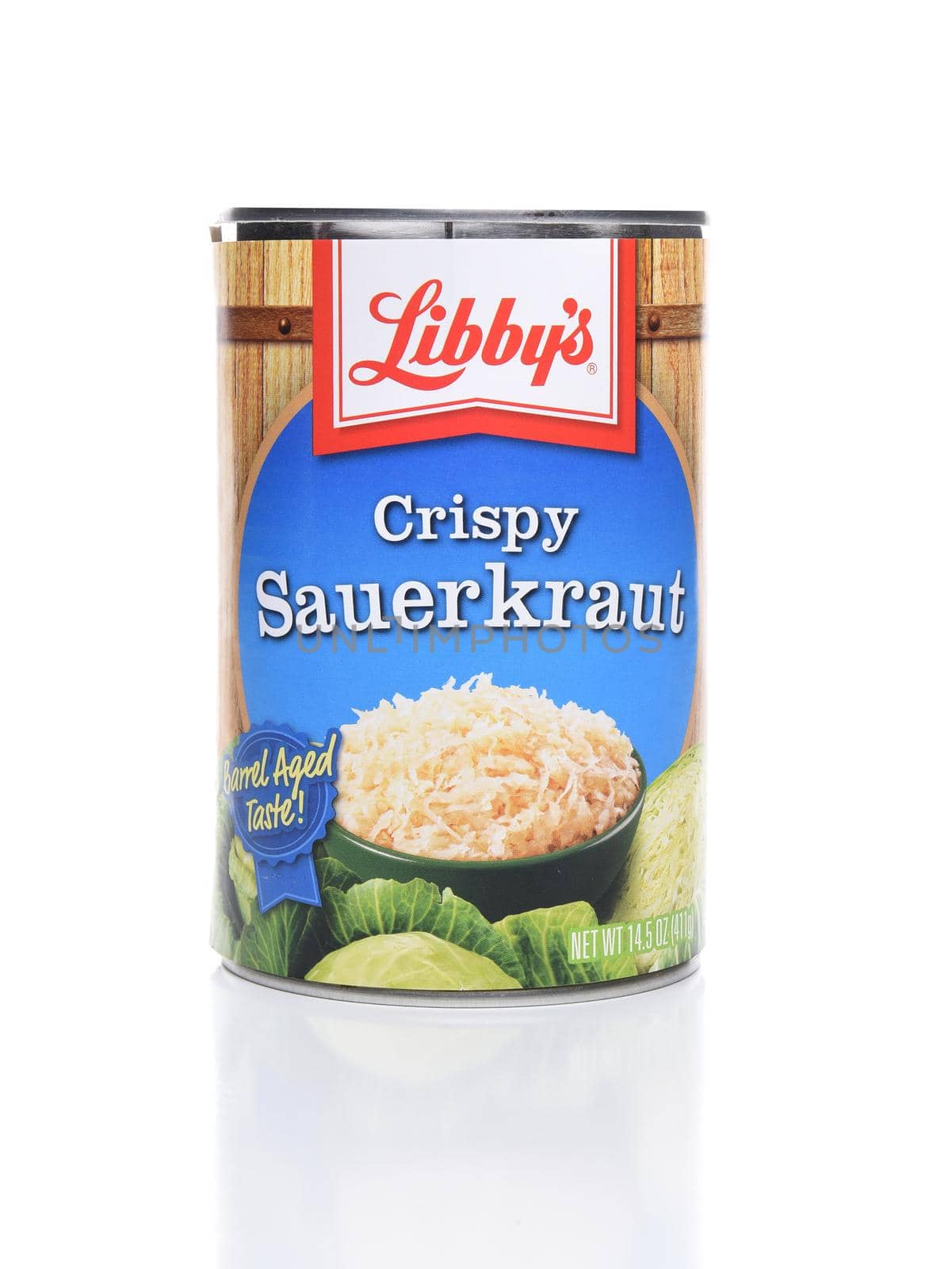 IRVINE, CALIFORNIA - AUGUST 21, 2017:  Libbys Sauerkraut. The traditional pickled cabbage product is low in calories, fat free and has no cholesterol.