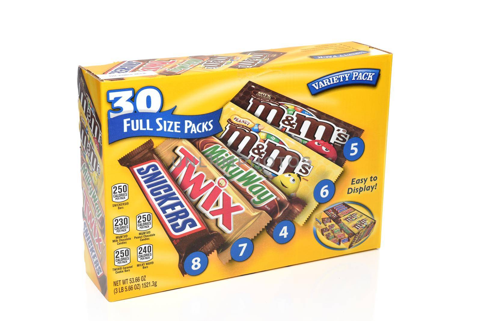 IRVINE, CALIFORNIA - 6 OCT 2020: A 30 count variety pack box of candy bars from Mars Wrigley.  by sCukrov