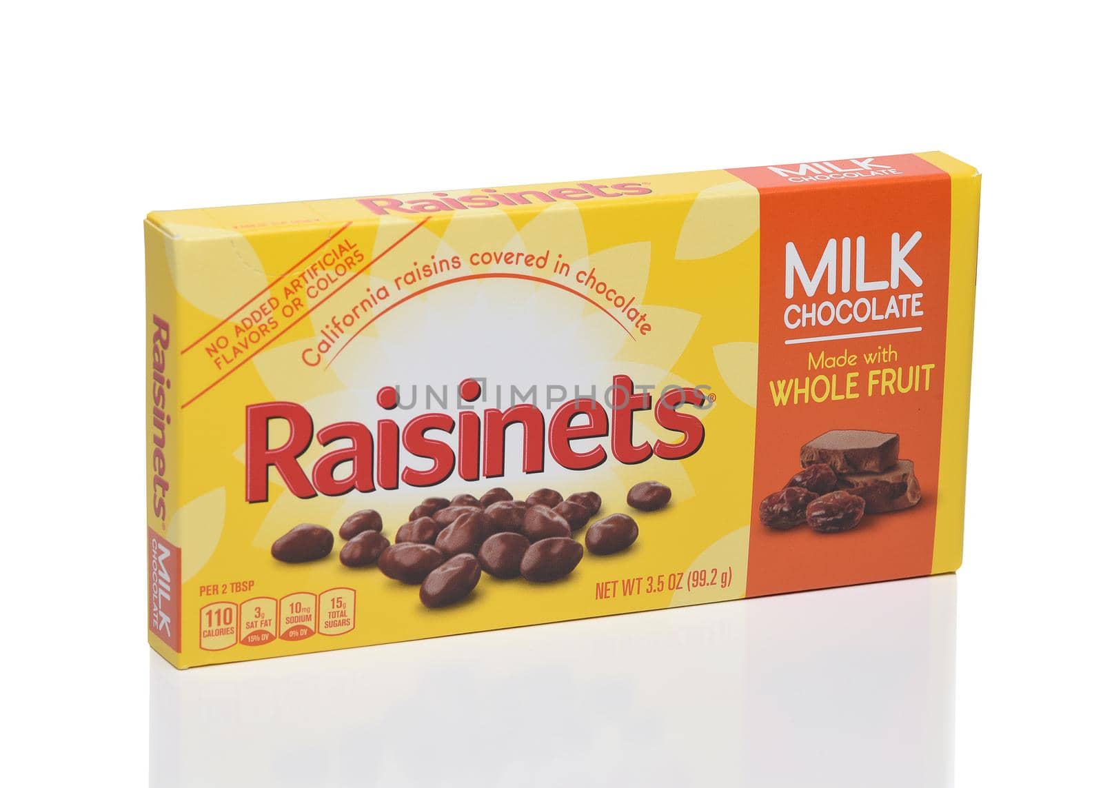 IRVINE, CALIFORNIA - 16 JUNE 2020: A box of Raisinets, milk chocolate covered raisins.