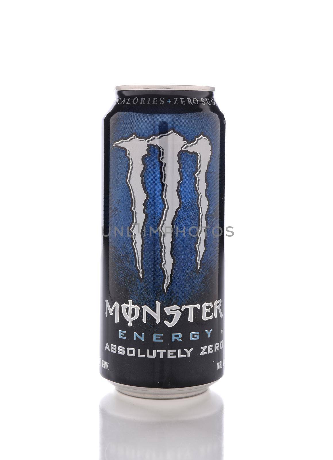 IRVINE, CA - January 13, 2017: A can of Monster Energy Absolutely Zero. Introduced in 2002 Monster now has over 30 different drinks with high a caffeine content.