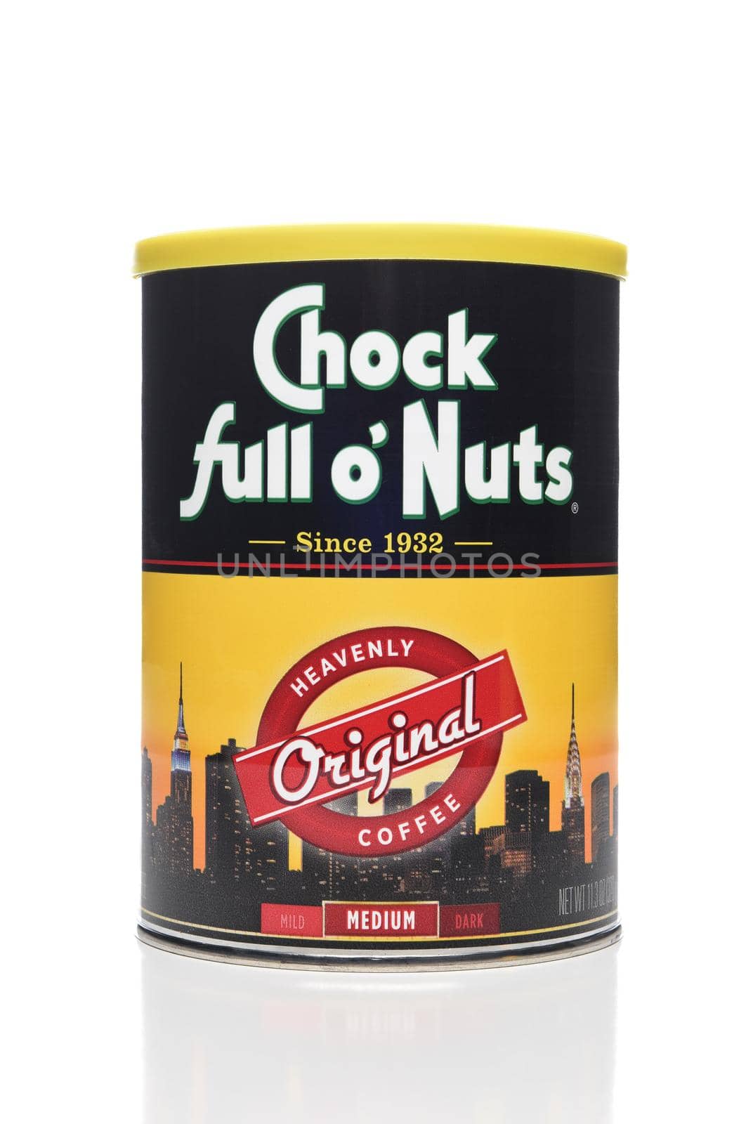IRVINE, CALIFORNIA - OCT 27, 2018: A can of Chock Full o Nuts Coffee. The brand originated from a chain of New York City coffee shops.
