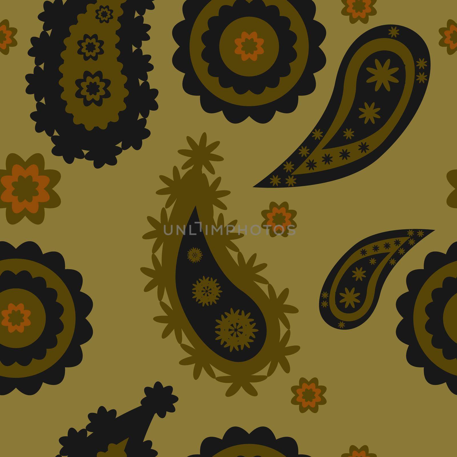 Paisley pattern. Doodle  background. Henna paisley mehndi doodles design tribal design element