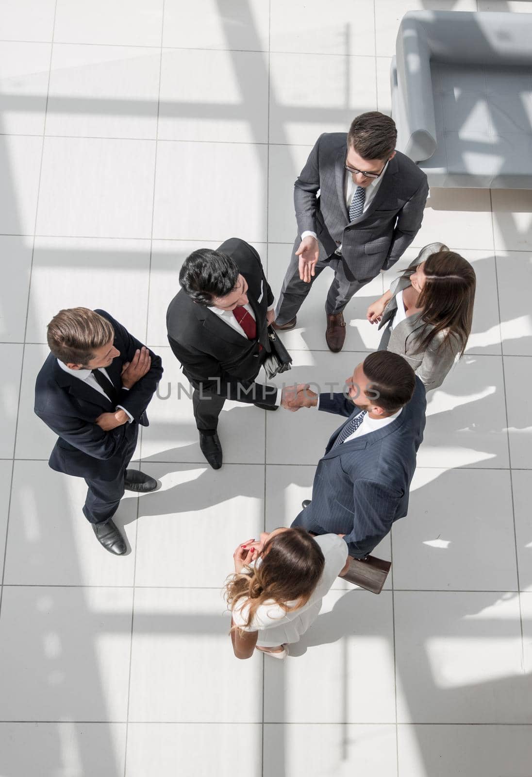 from the top view. business meeting partners.the concept of cooperation