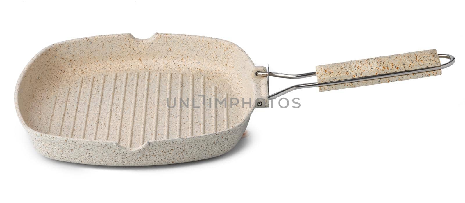 New ceramic non stick frying pan isolated on white background