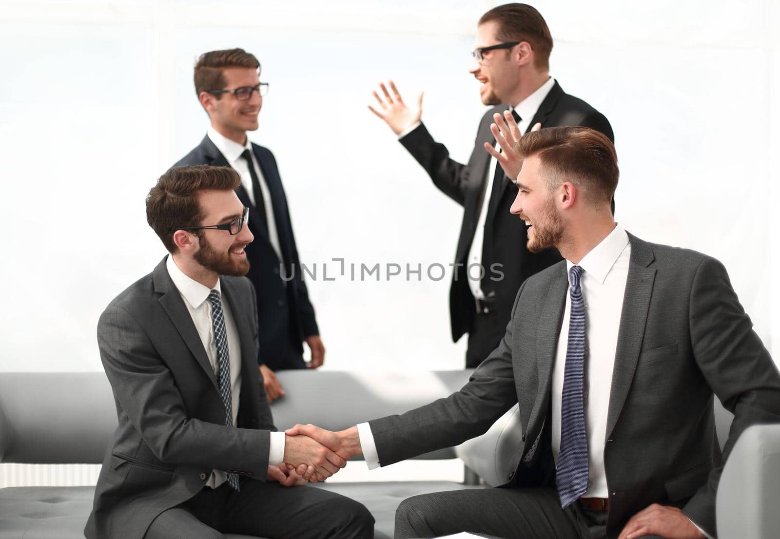 business partners shaking hands after signing the contract.the concept of cooperation