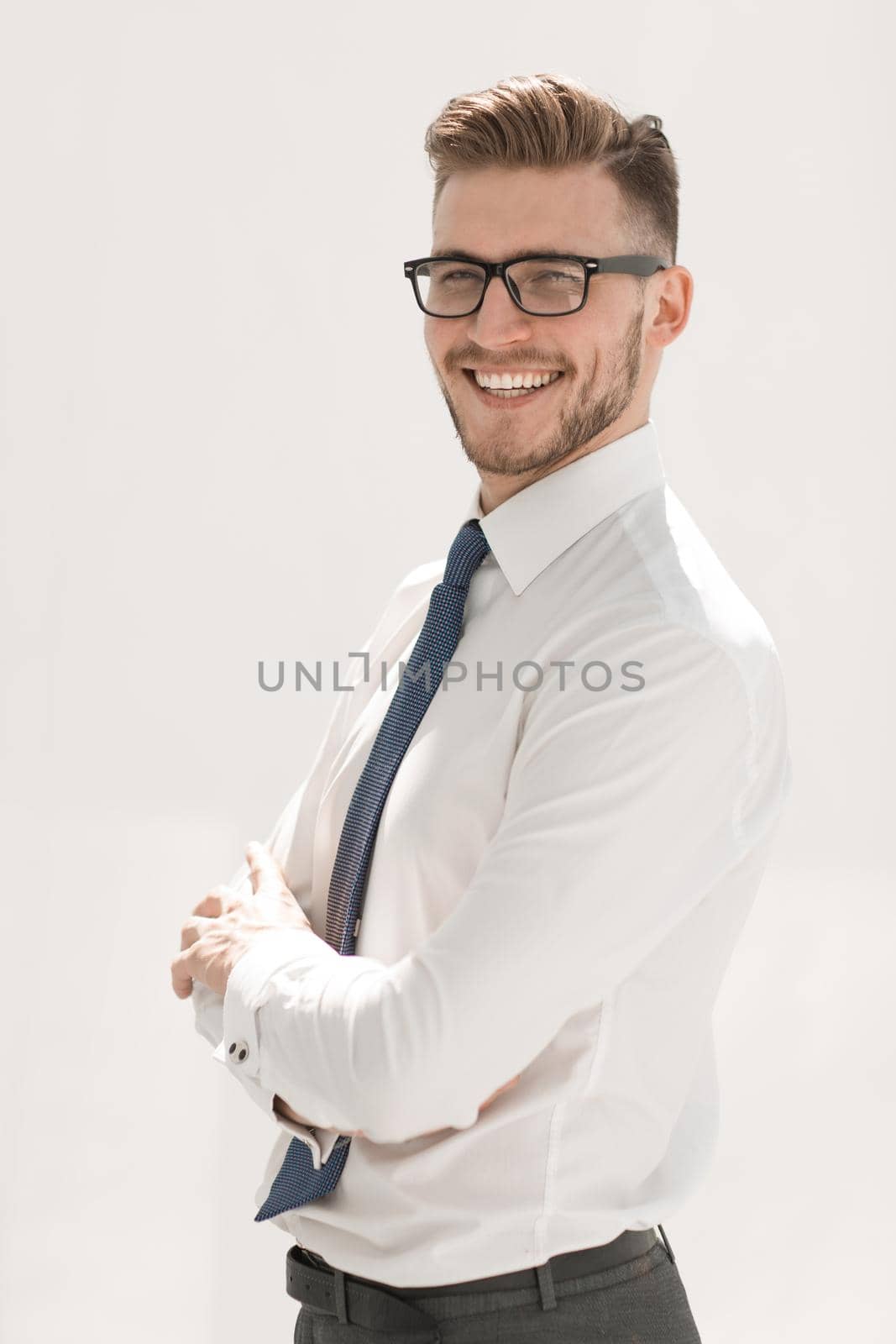 portrait of a successful business man isolated on white. business people