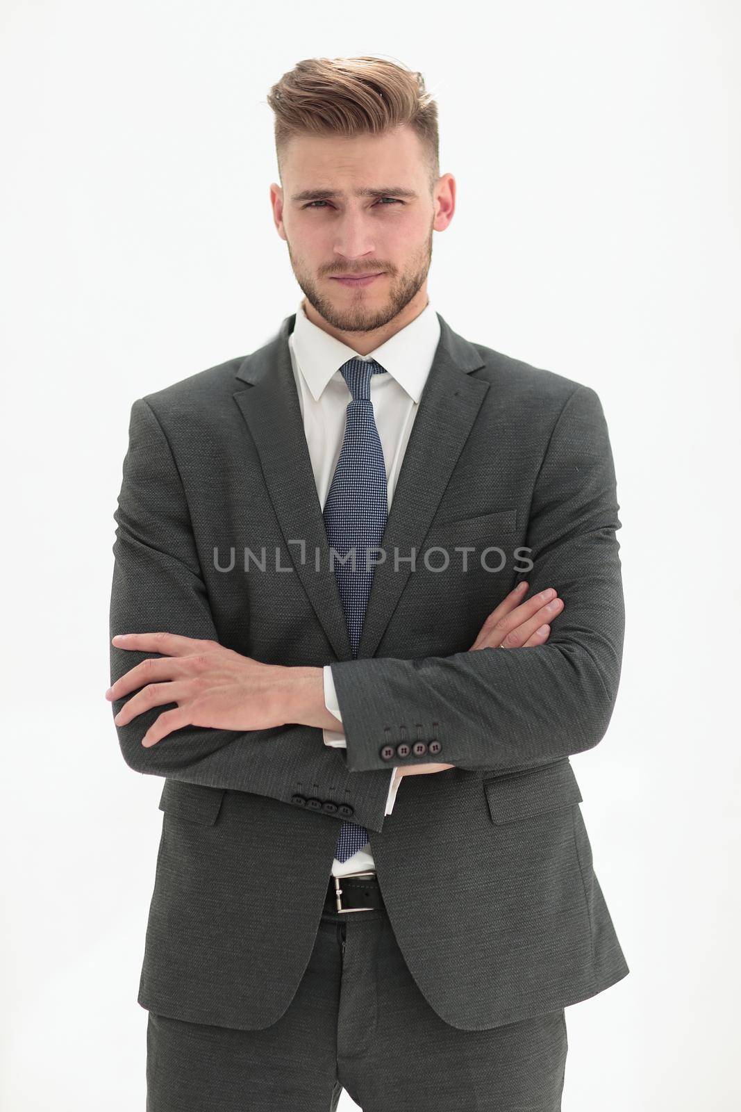 portrait of a confident businessman.isolated on white background