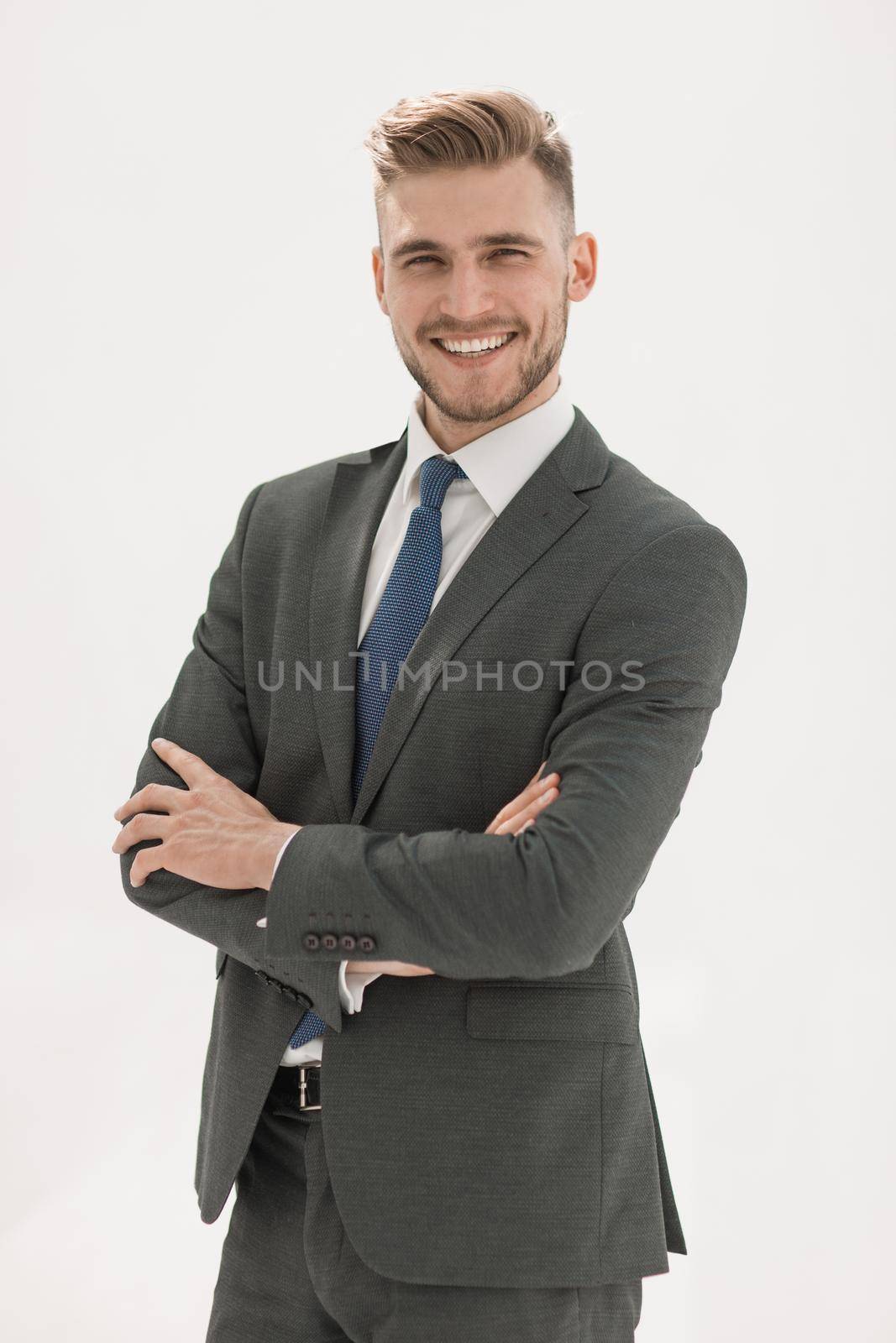 portrait of a confident businessman.isolated on white background