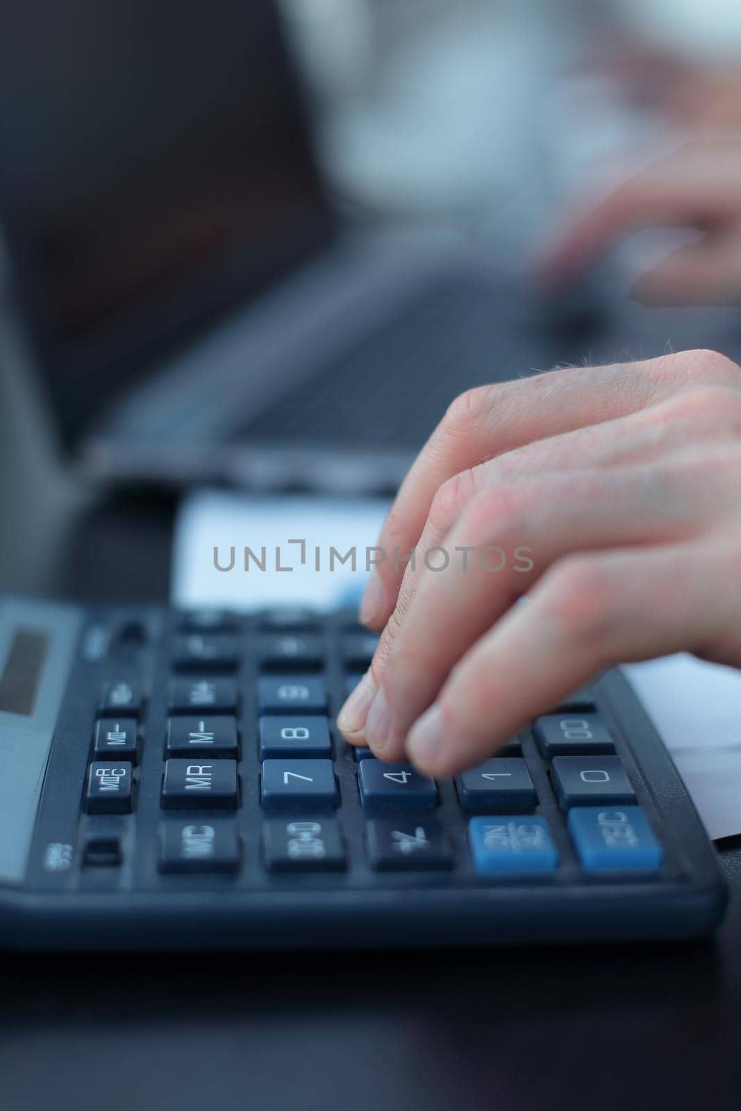 close up.The businessman analyzes the financial indicators.business concept