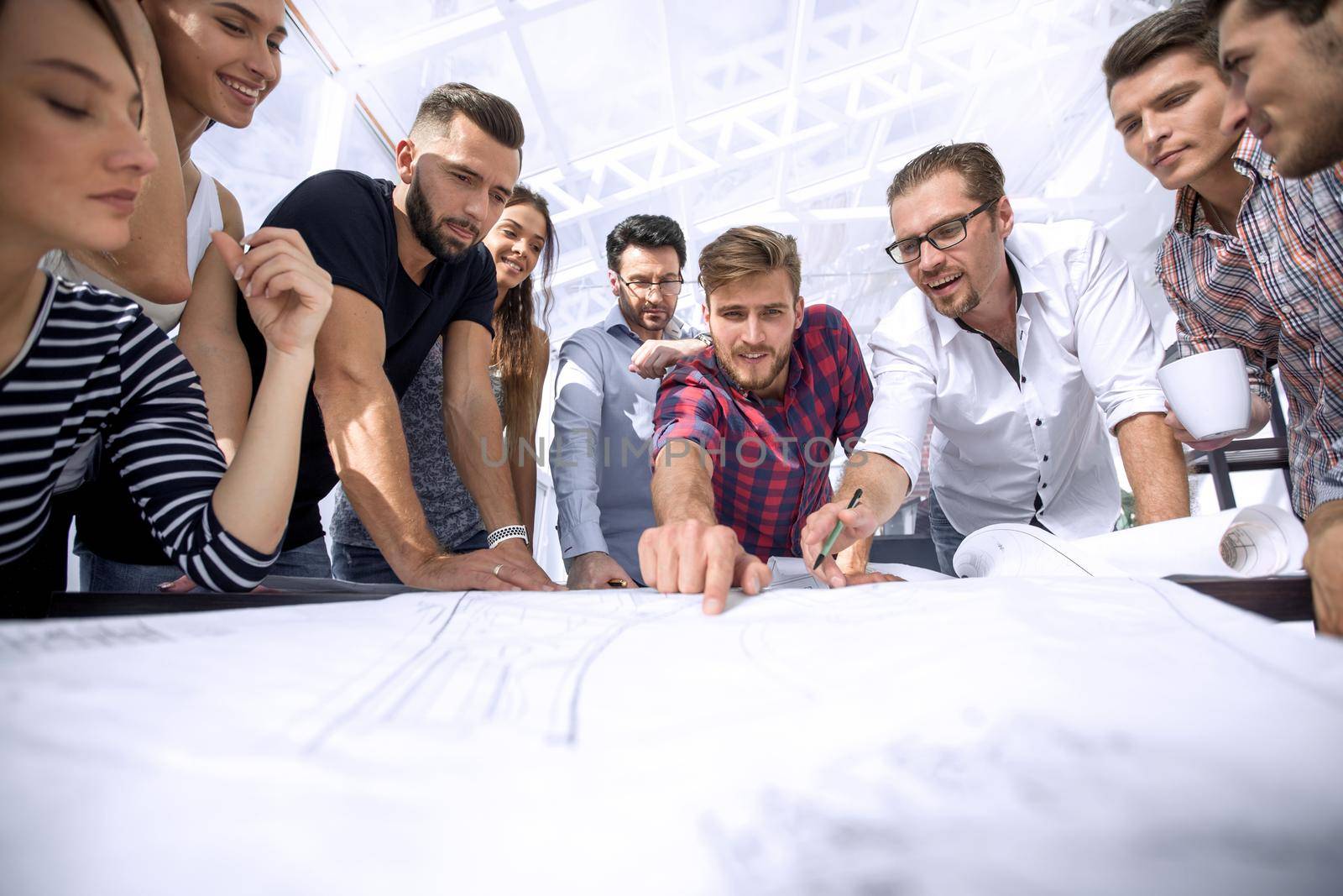 group of architects working on a new project.photo with copy space