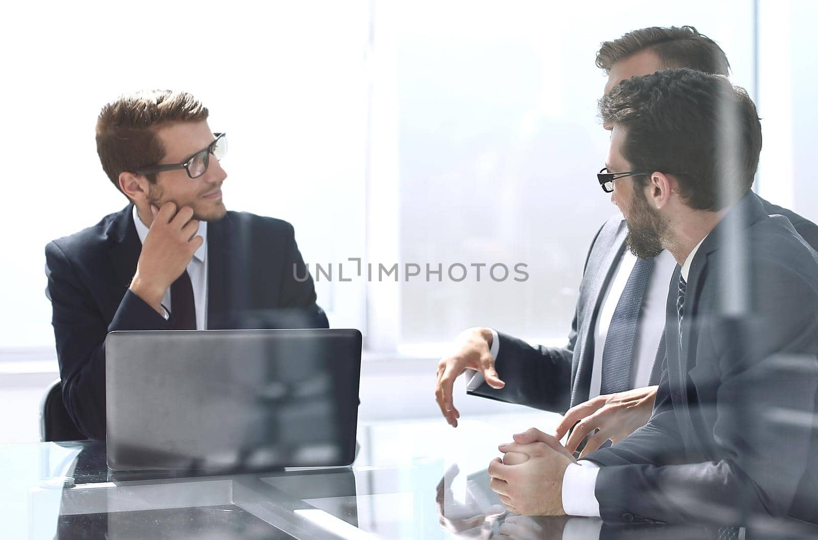 close up.business team holds a working meeting.office weekdays