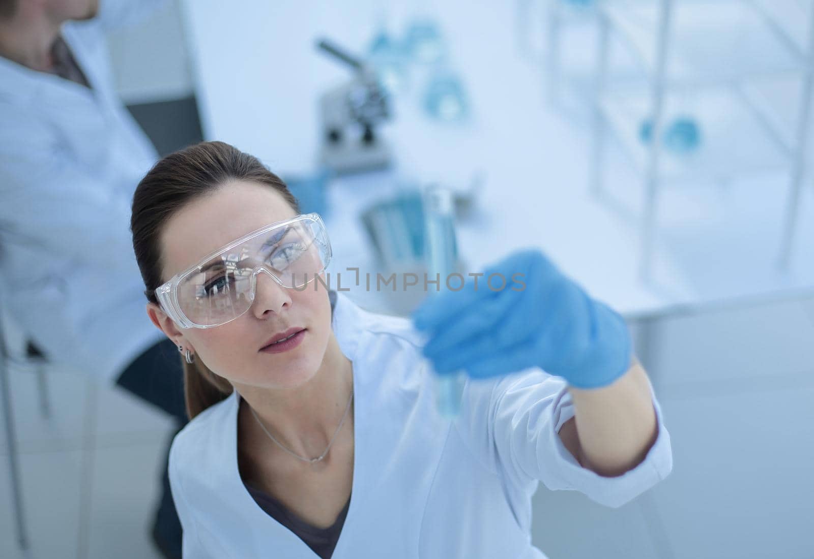scientists are conducting research in a modern laboratory.photo with copy space