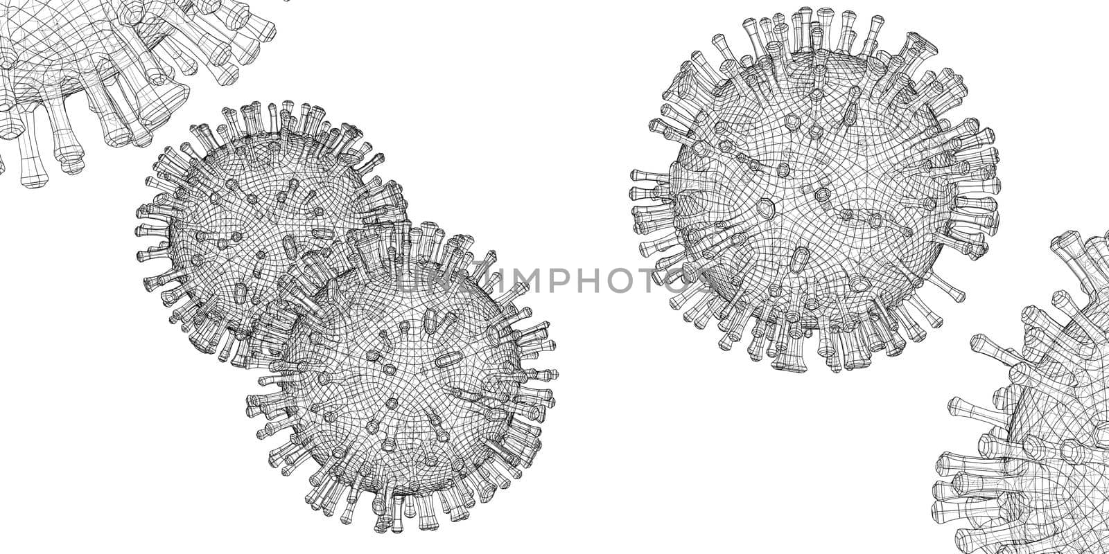 Wire-frame model of a virus by cherezoff