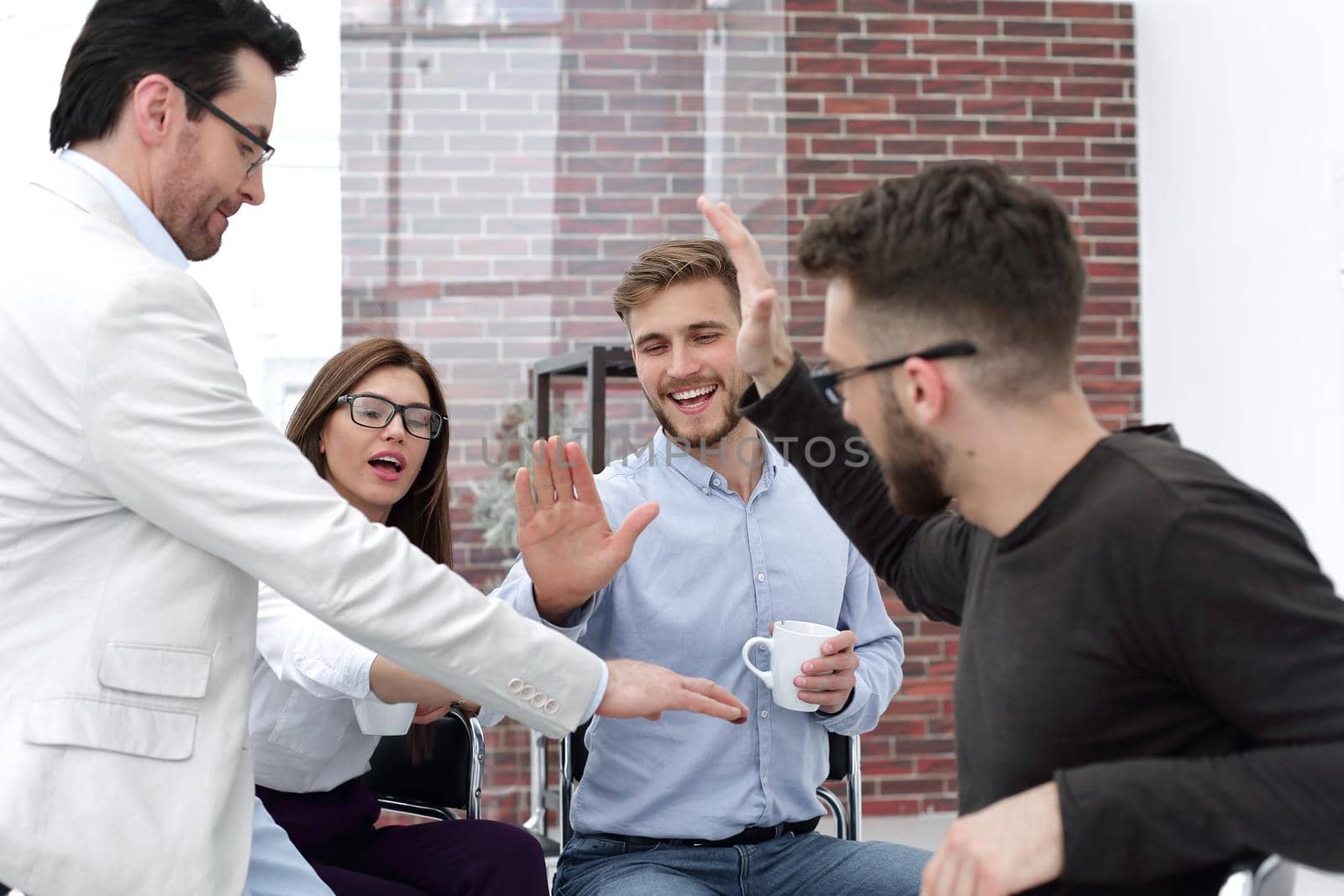 business team makes an important decision. concept of teamwork