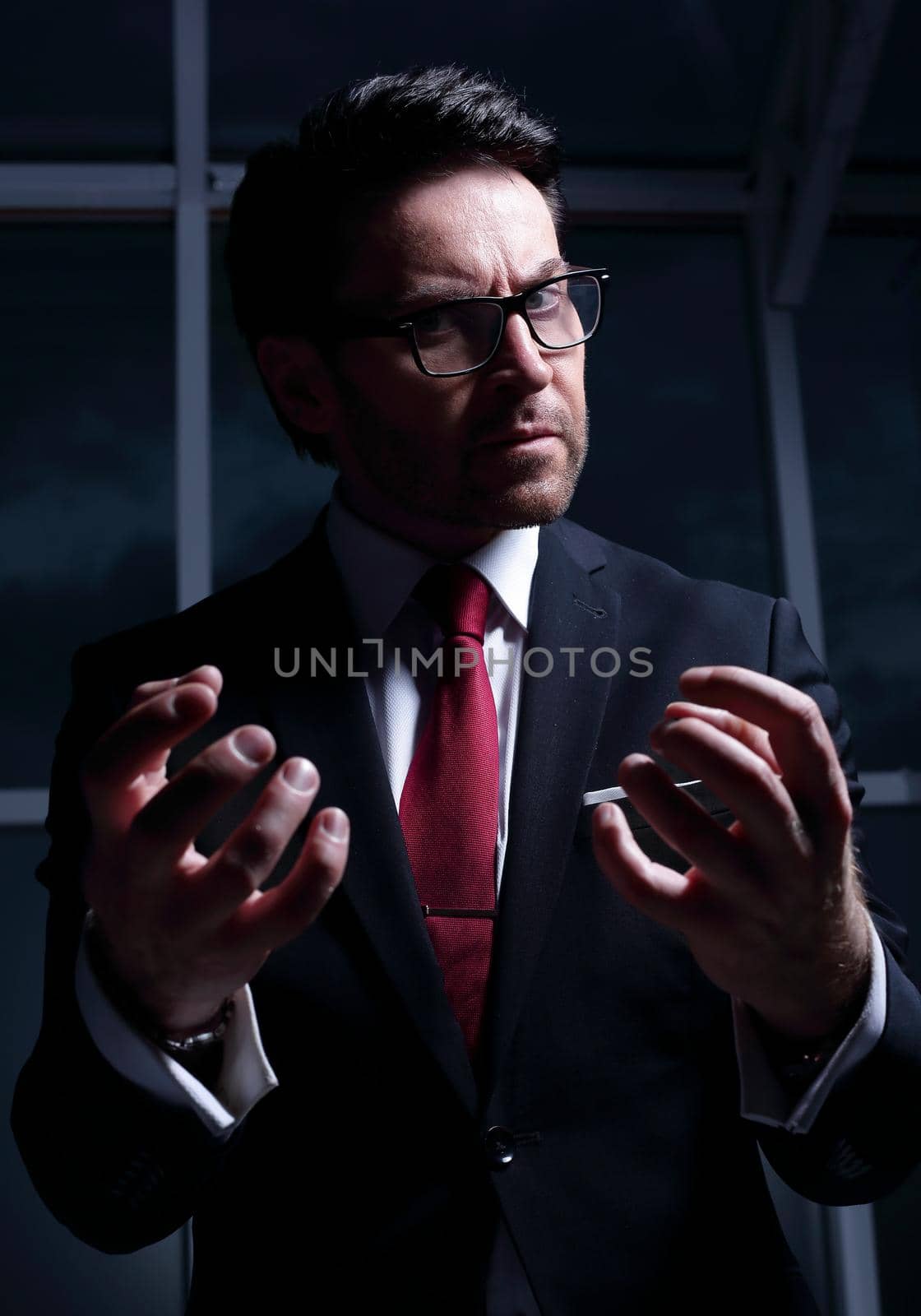 close up.portrait of an annoyed businessman by asdf