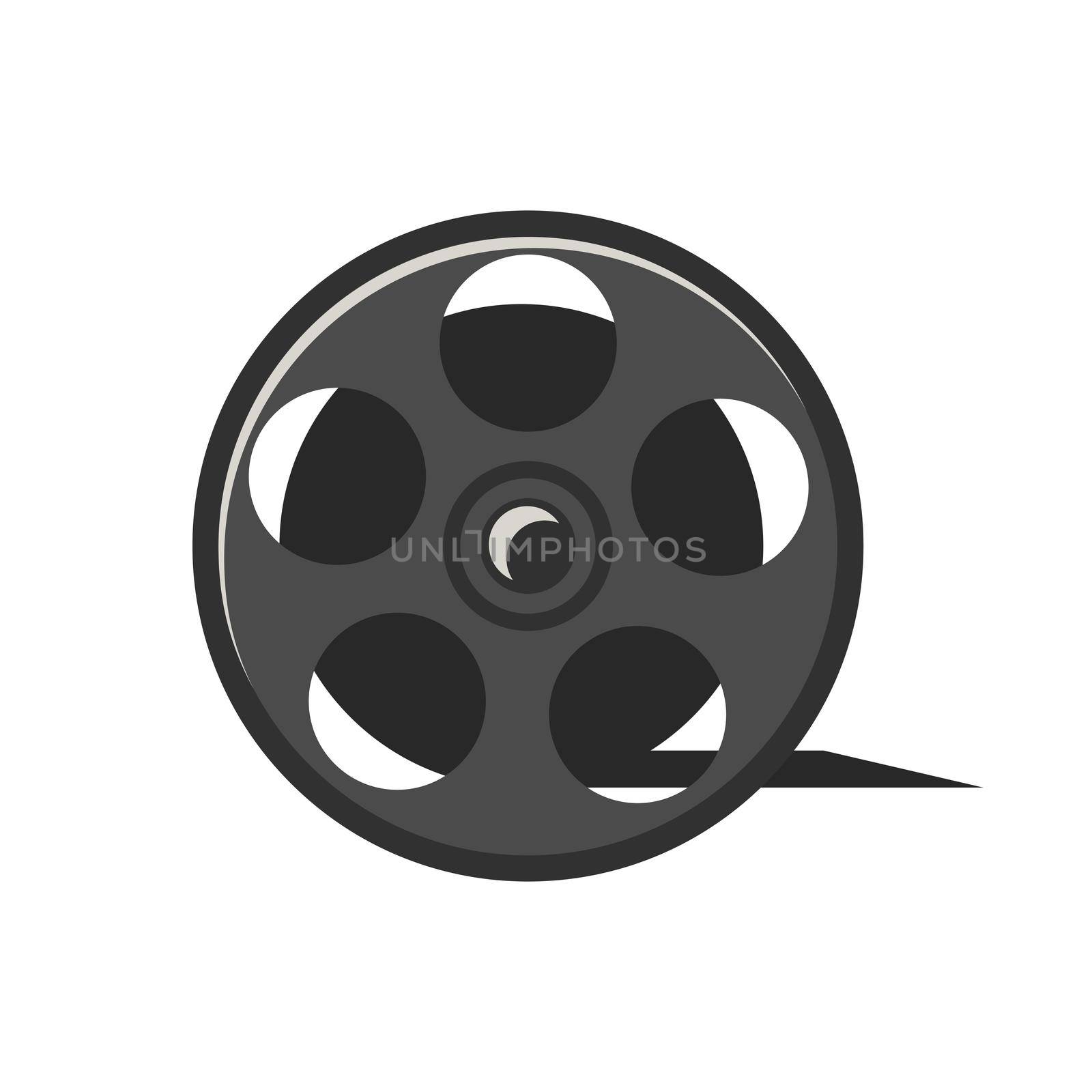 Film reel on white, vector icon by natali_brill