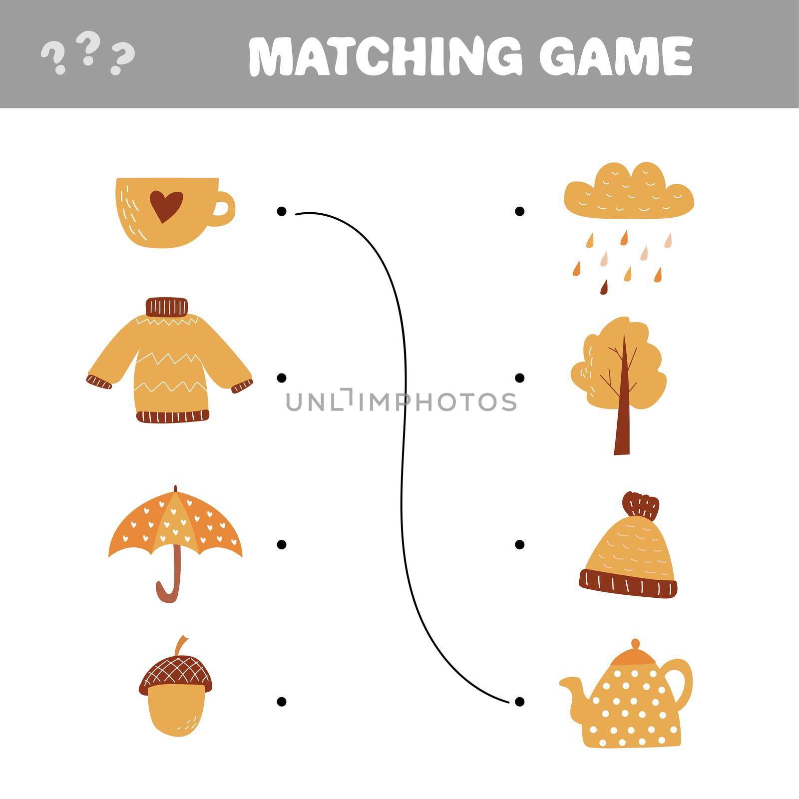 Children educational game. Match elements. Vector matching game. by natali_brill