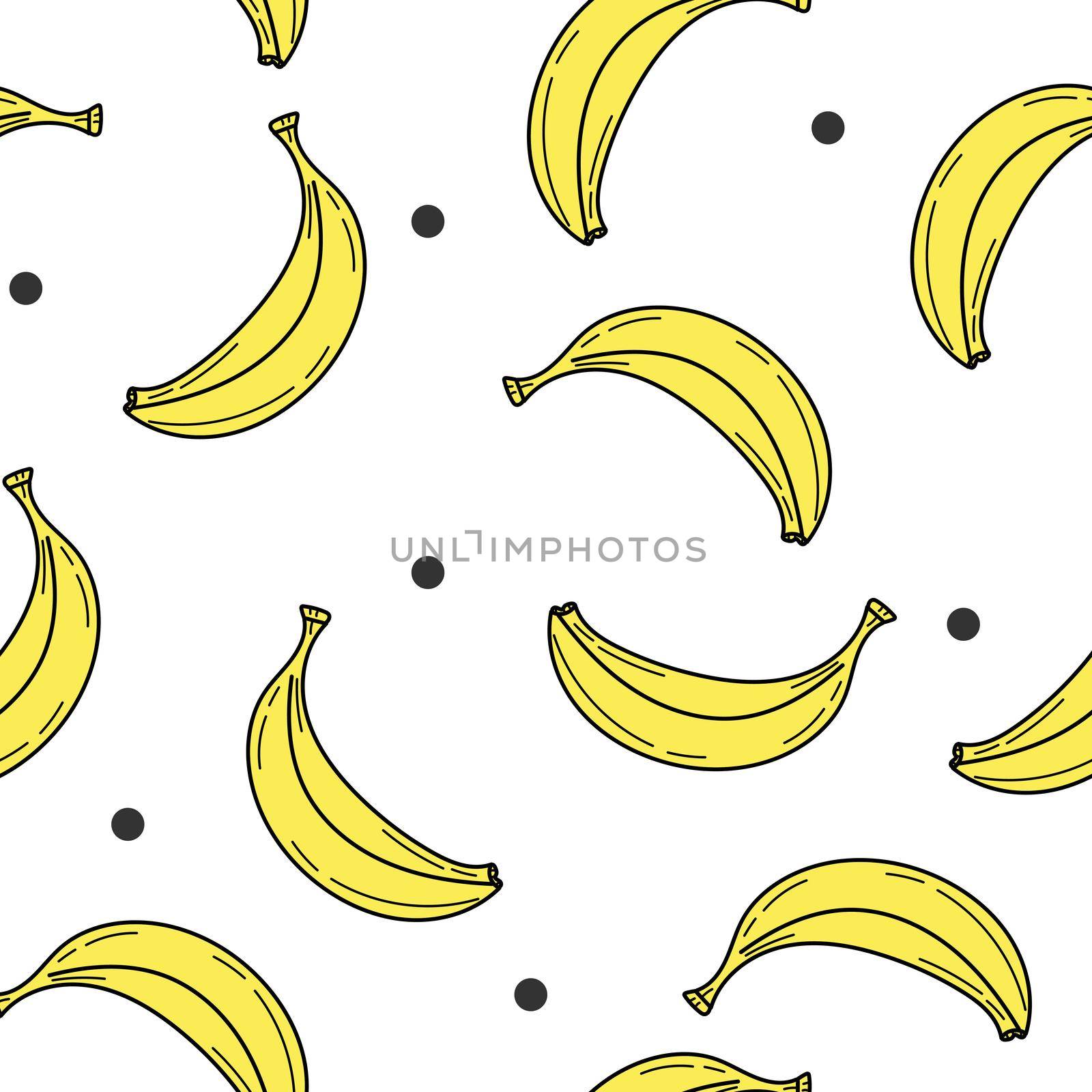 Seamless stylish pattern with hand drawn bananas on white by natali_brill