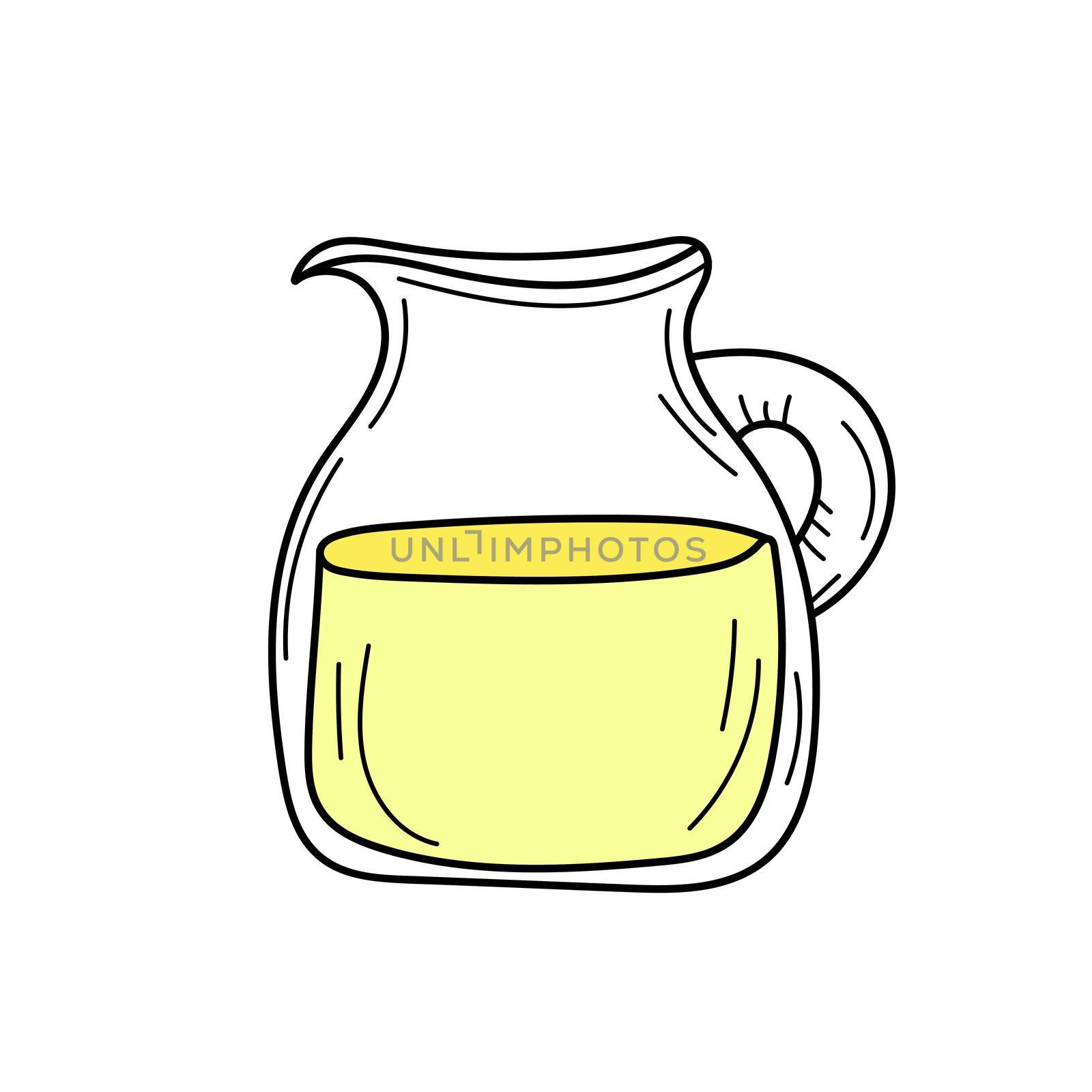 Yellow lemonade in glass jag. Fresh summer drink by natali_brill