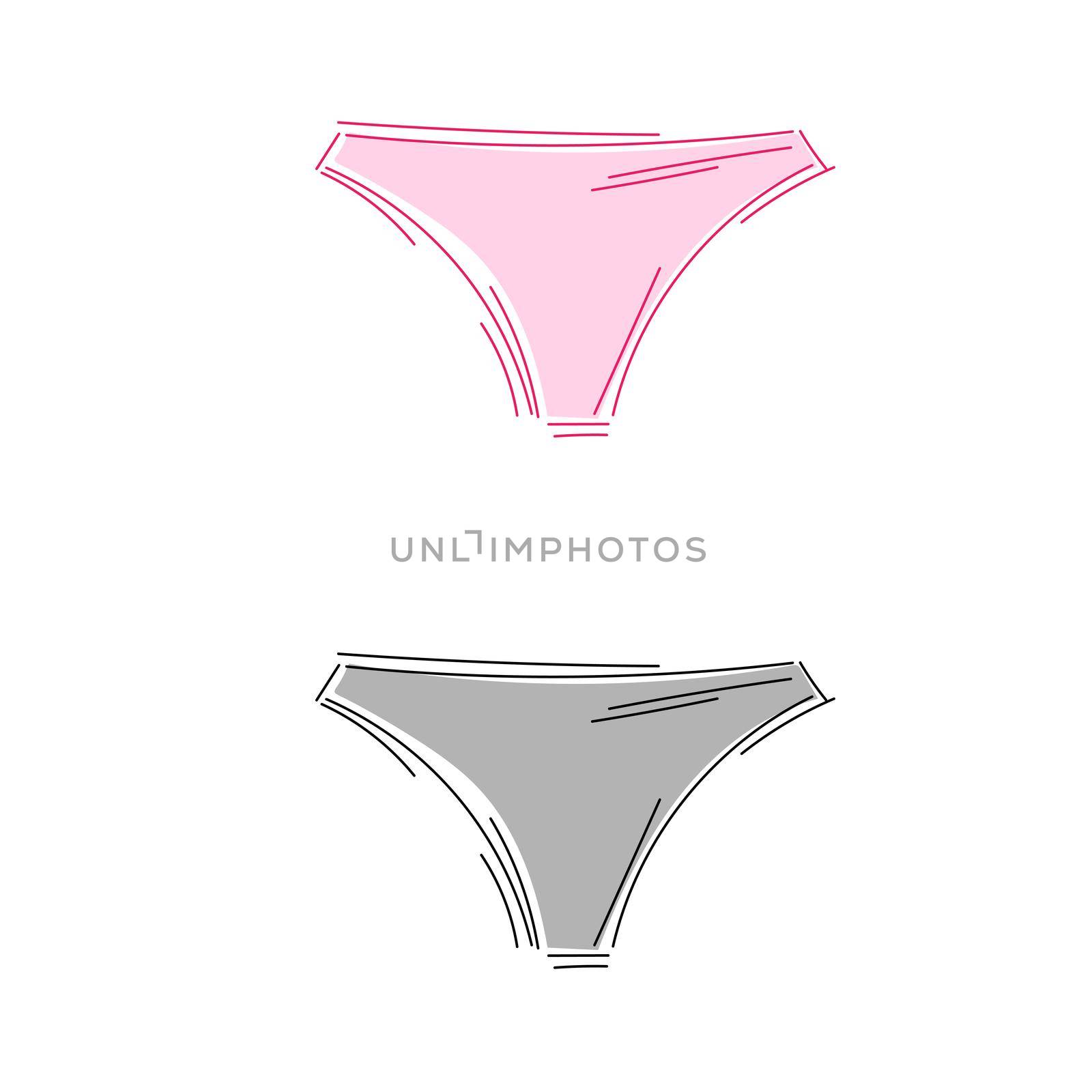 Simple panties object vector with pink color. Panty logo abstract icon, fashion by natali_brill