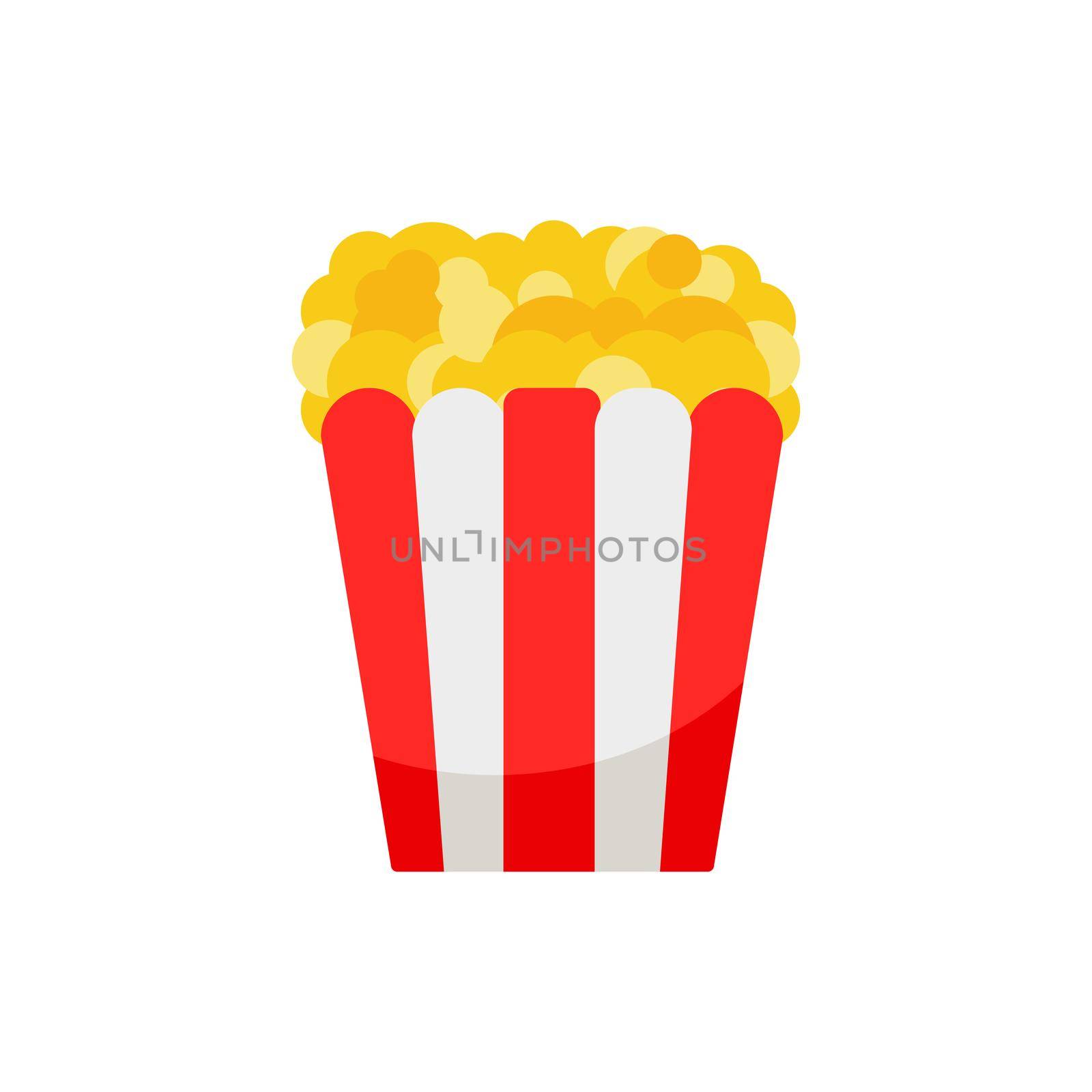 Popcorn. Cinema icon in flat design style. Vector illustration by natali_brill