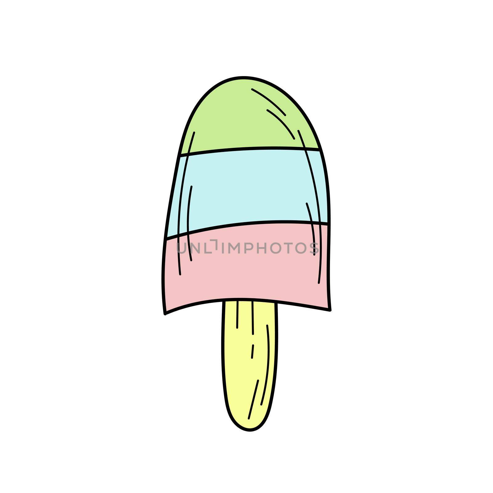 Hand drawn ice cream vector illustration. Simple summer color icon for design by natali_brill