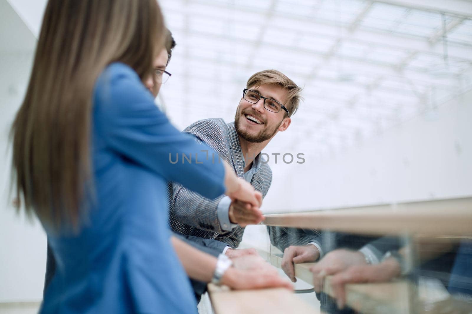 businesspeople standing in the modern office.business concept