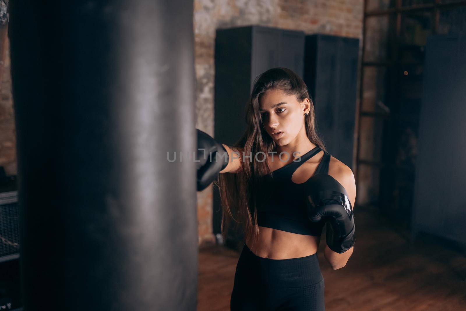 Woman boxing workout at the gym