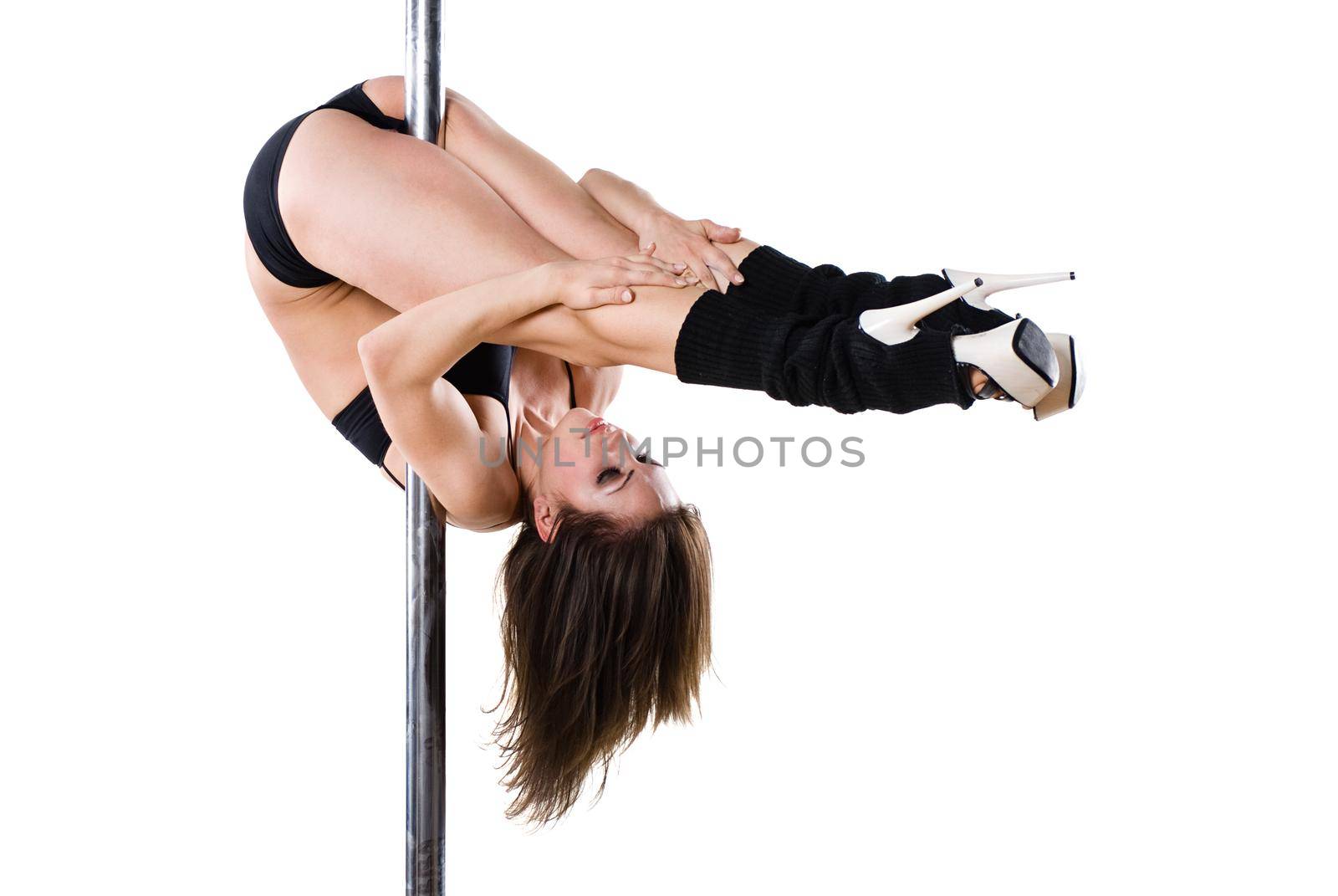 Young sexy pole dance woman by Julenochek