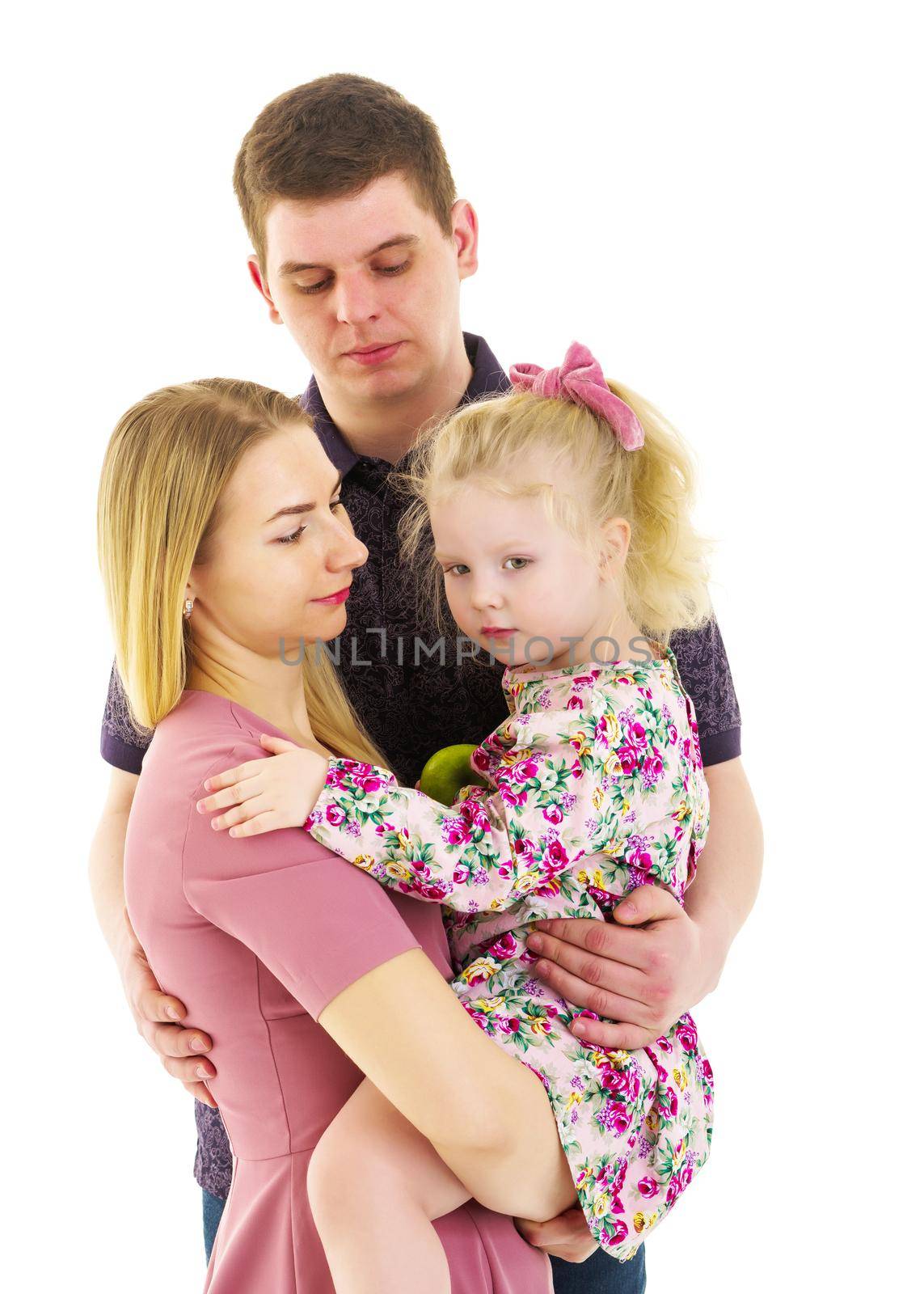 Family couple on a black background. Studio portrait. by kolesnikov_studio